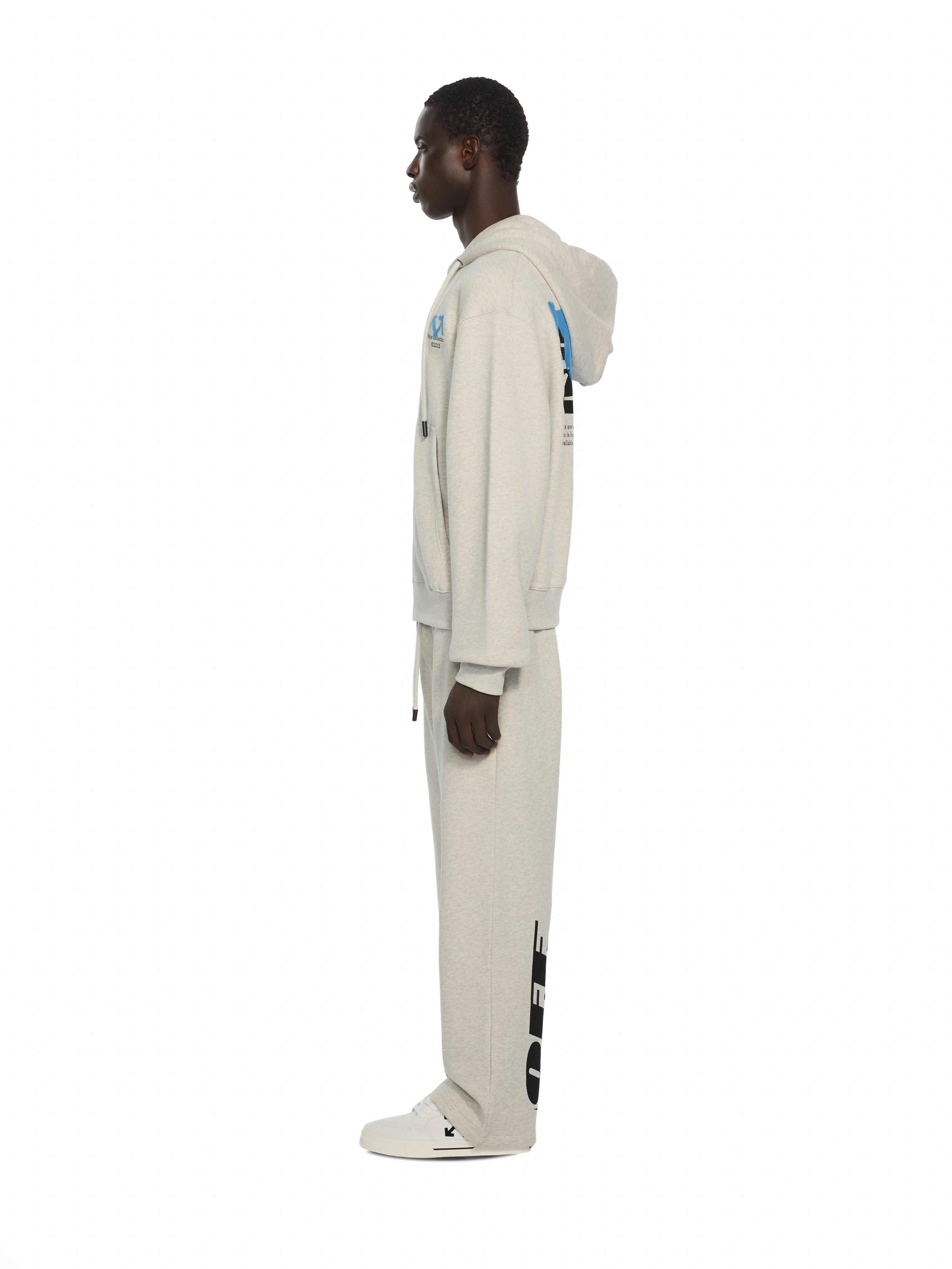 OFF WHITE Half Arrow Regular Zip Hoodie GREY MELANGE 44MBE02EF26F002