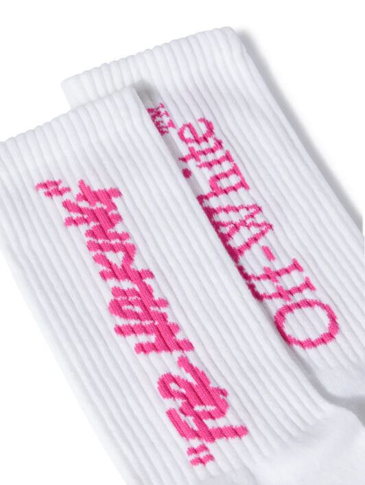 OFF WHITE Calzini Medi Con Scritta BIANCO OWRA035S25KNI001