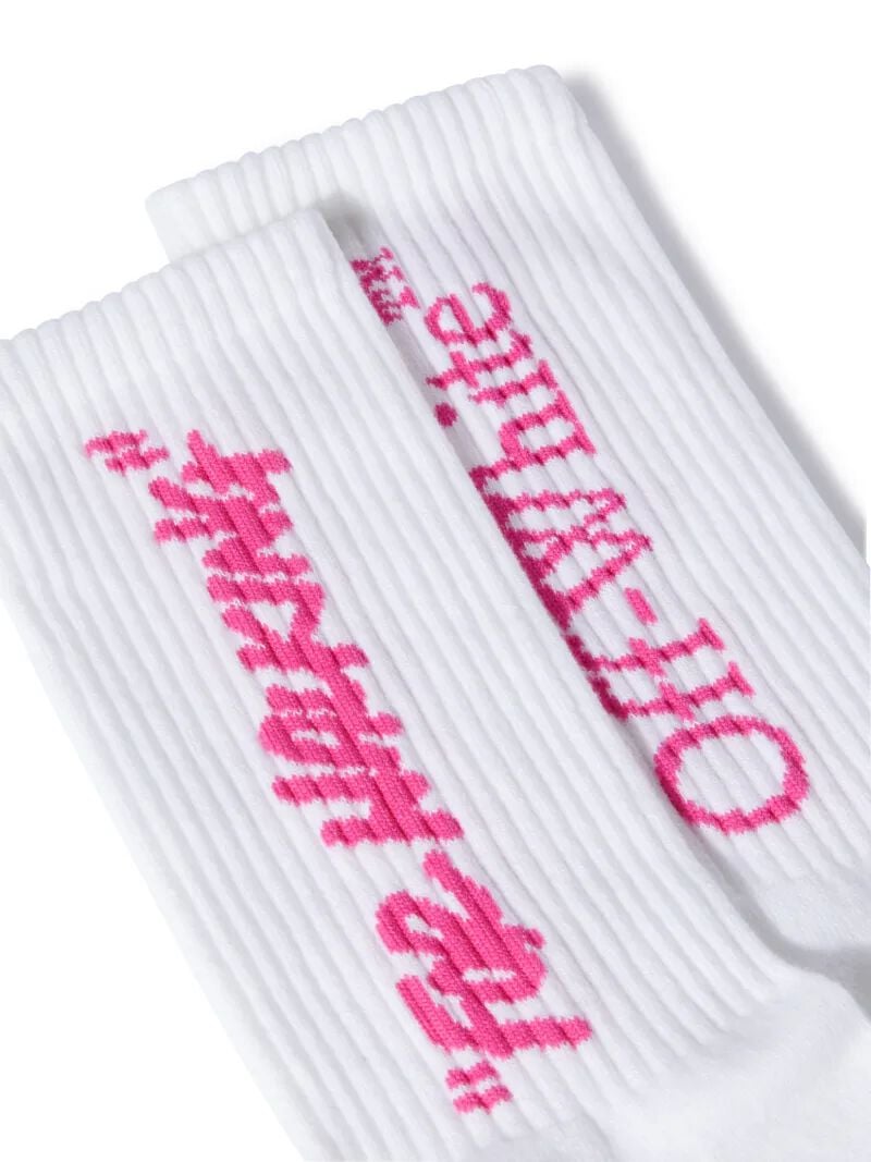 OFF WHITE Calzini Medi Con Scritta BIANCO OWRA035S25KNI001