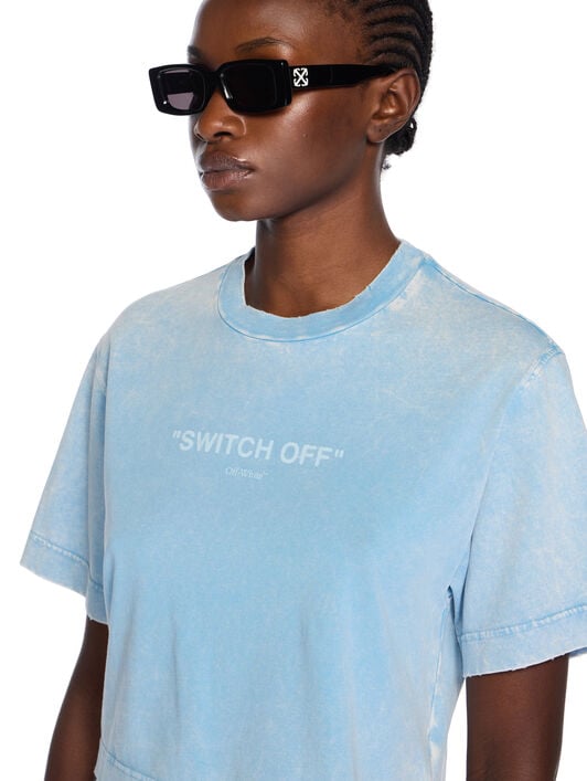 Switch Off Crop T-Shirt OFF WHITE Switch Off Crop T-Shirt LIGHT BLUE - WHITE OWAA090T25JER001