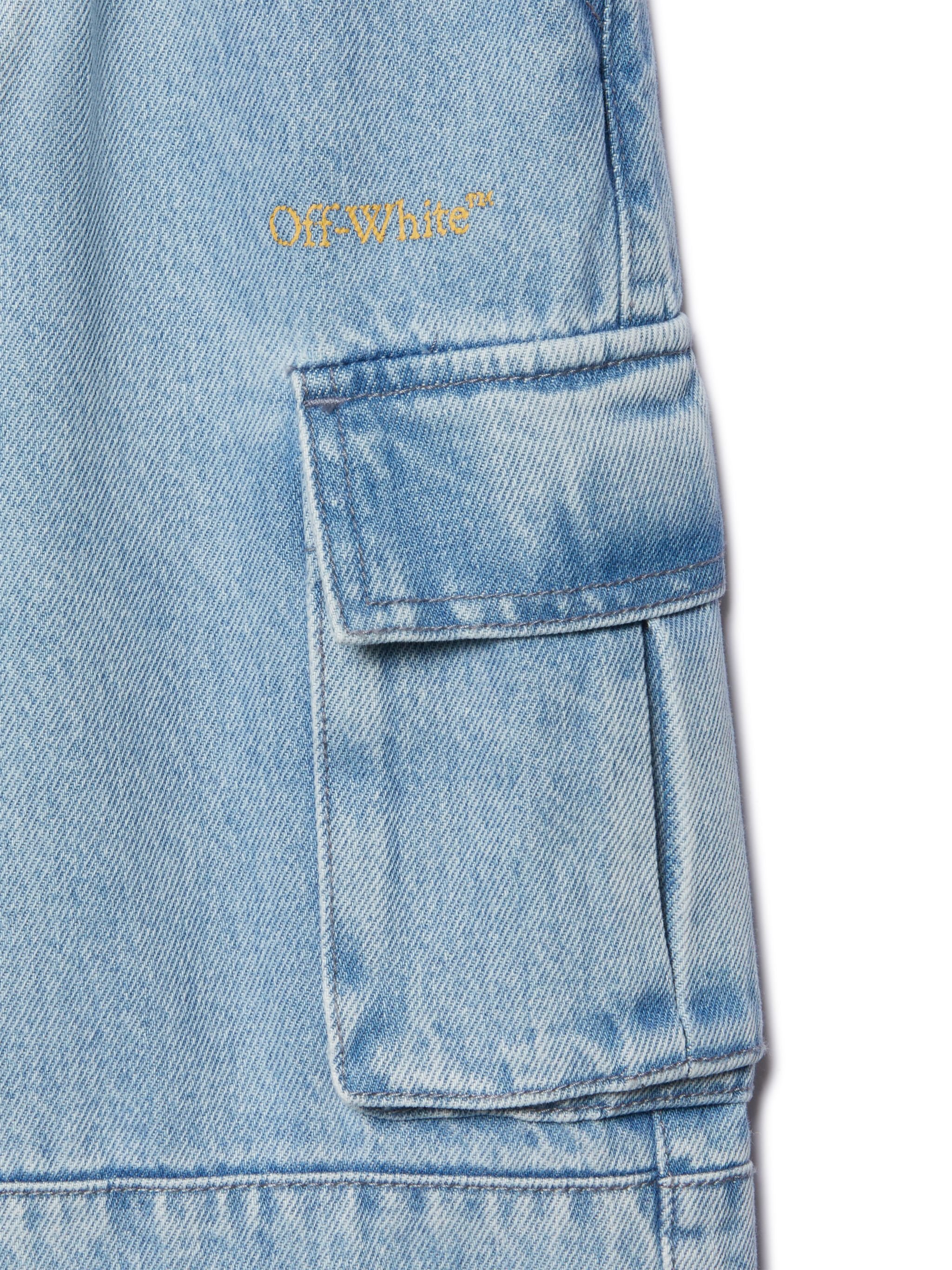 OFF WHITE Diagonal Bookish Cargo Jeans BLUE OBYB002S25DEN002