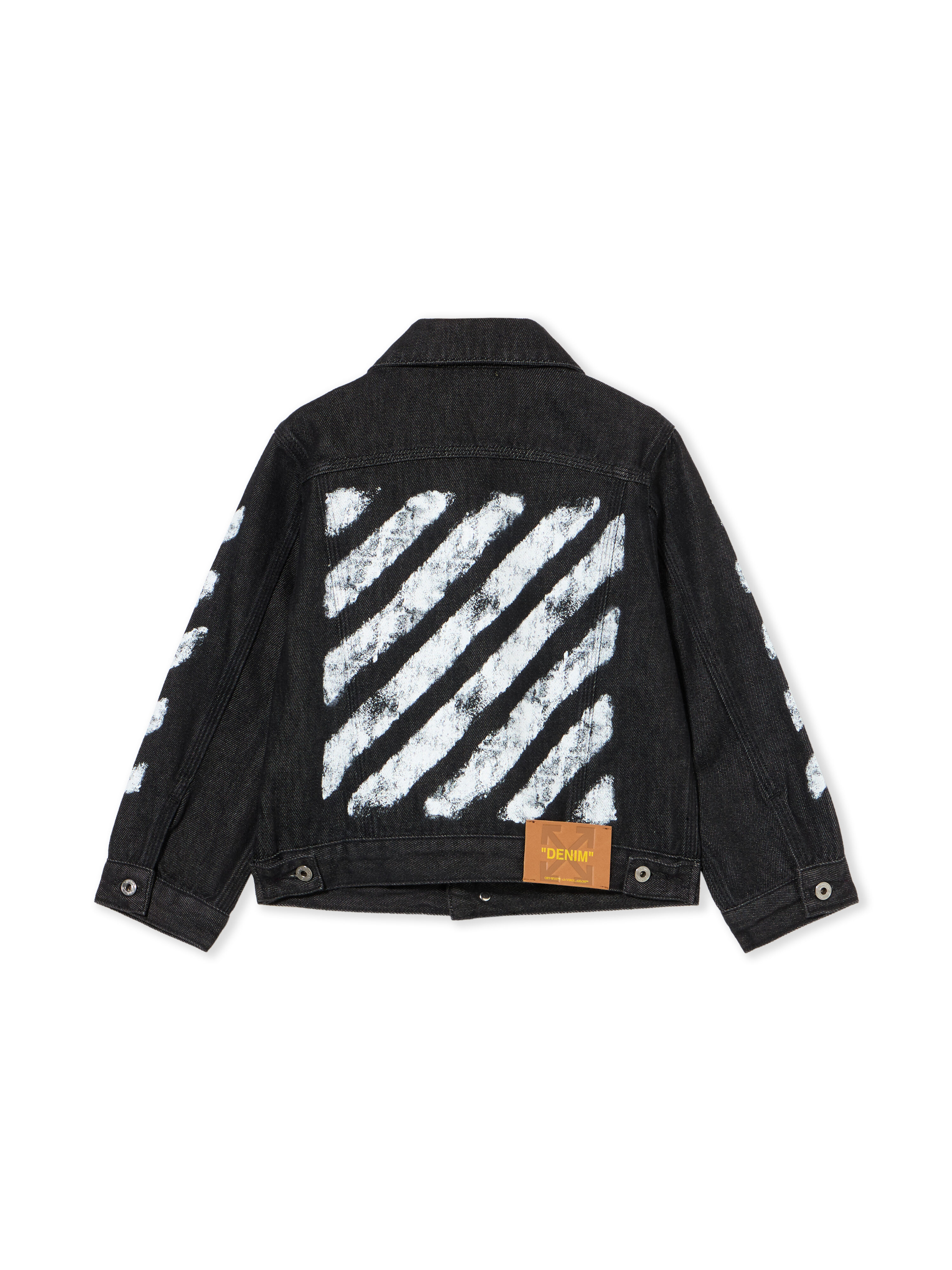 OFF WHITE Diagonal Sponge Denim Jacket BLACK - WHITE OBYE001F25DEN001