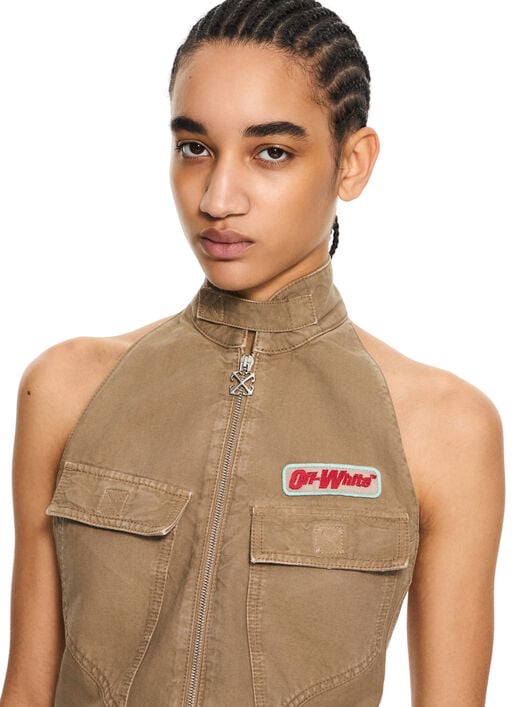 OFF WHITE Canvas Pocket Jumpsuit Fungi-Haute Red 2DC04AS26FAB001