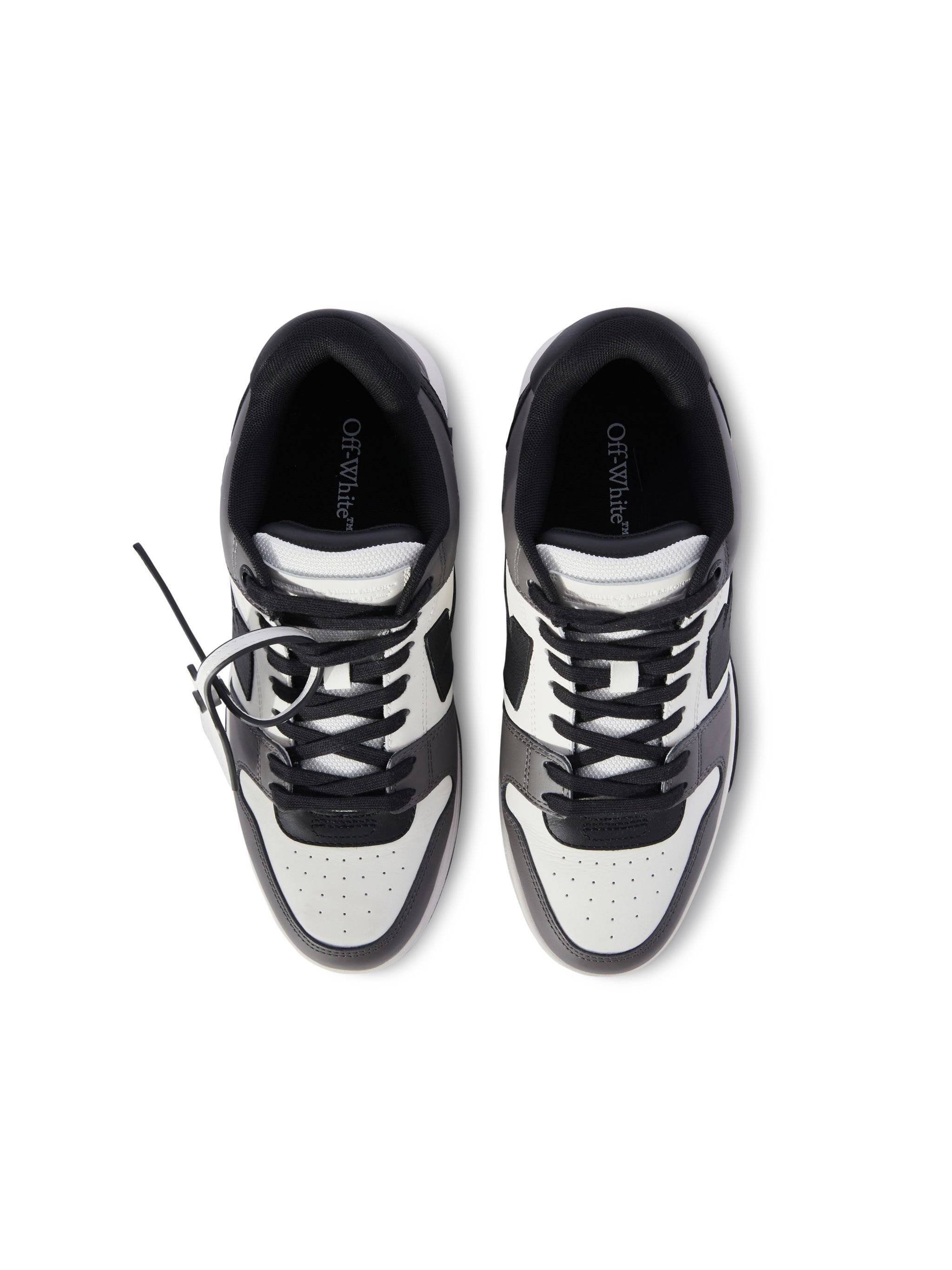OFF WHITE Out Of Office Calf Leather Sneakers DARK GREY - BLACK OMIA189C99LEA013