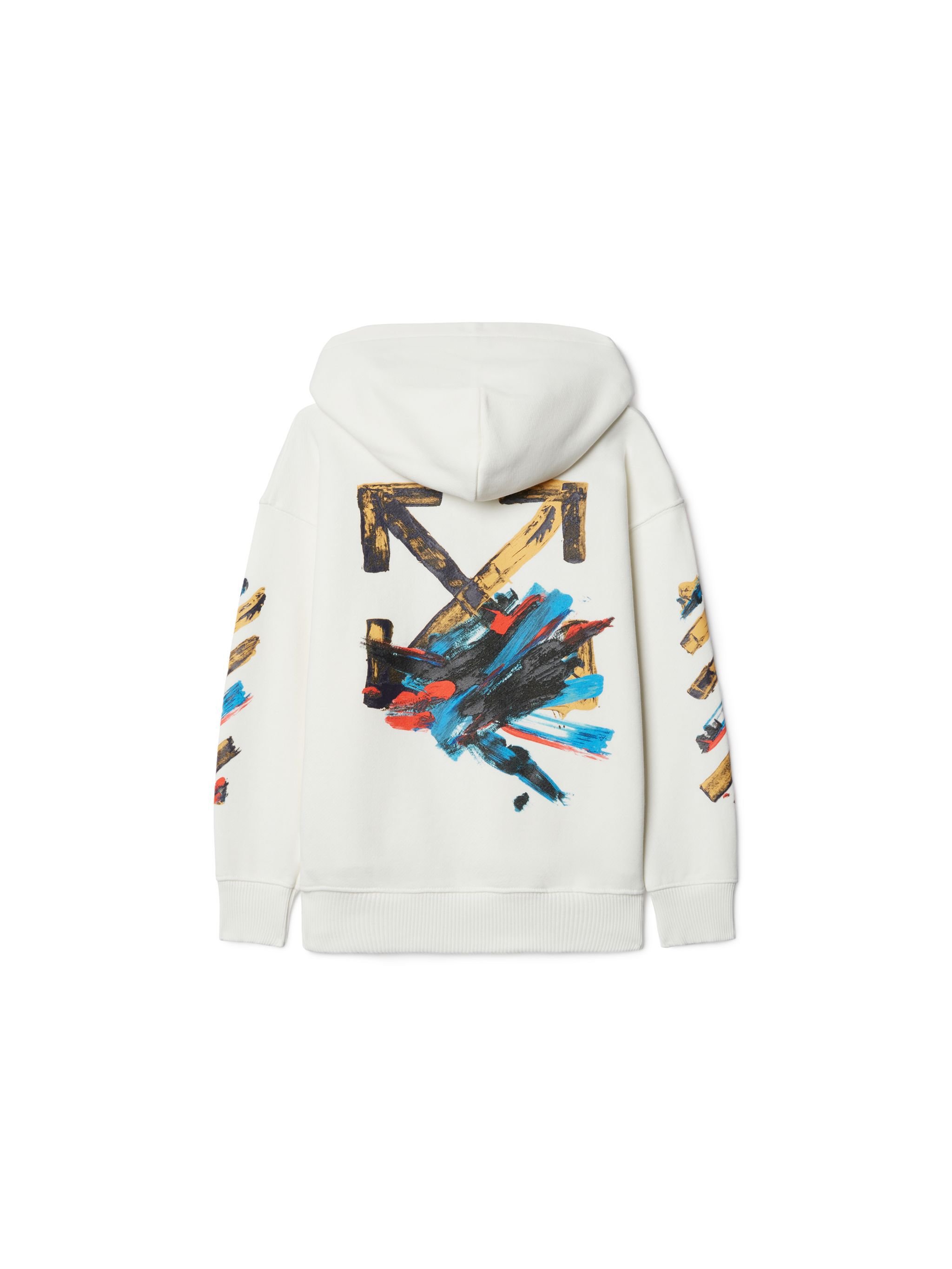 OFF WHITE Paint Arrow Hoodie WHITE OBBB001S25FLE00A