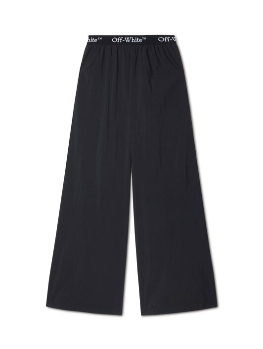 OFF WHITE Black Logo Band Nylon Pants BLACK OWVI016S25FAB001