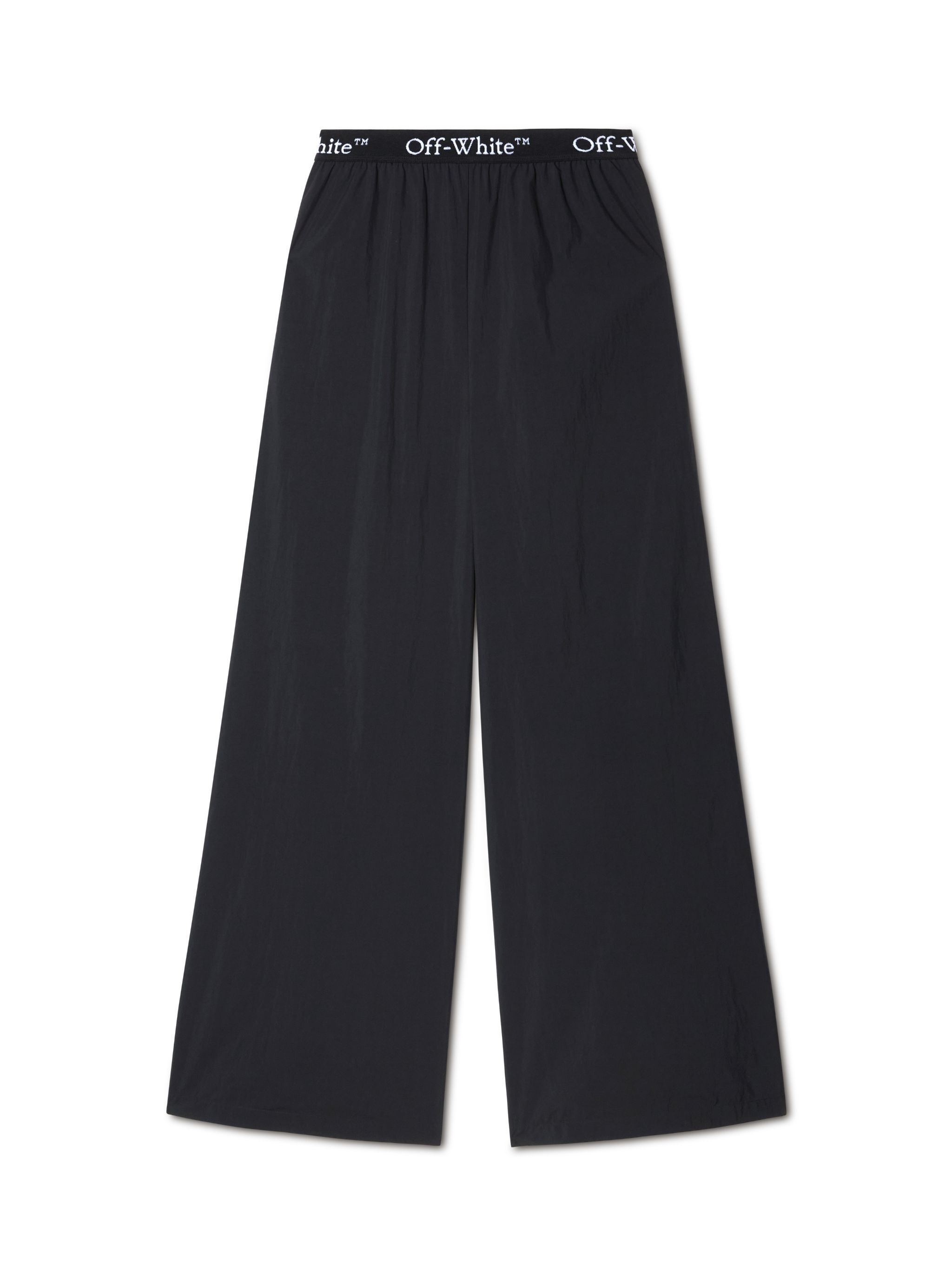 OFF WHITE Black Logo Band Nylon Pants BLACK OWVI016S25FAB001