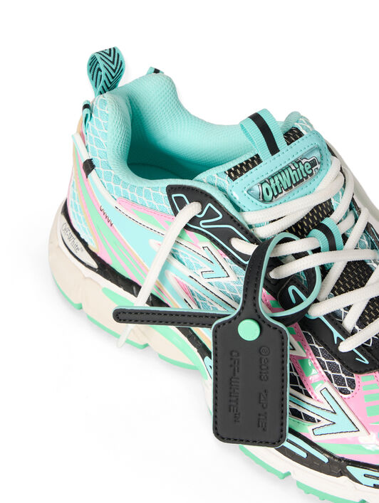 OFF WHITE Be Right Back Fishnet Sneakers AQUA - MINT OWIA289S26FAB004