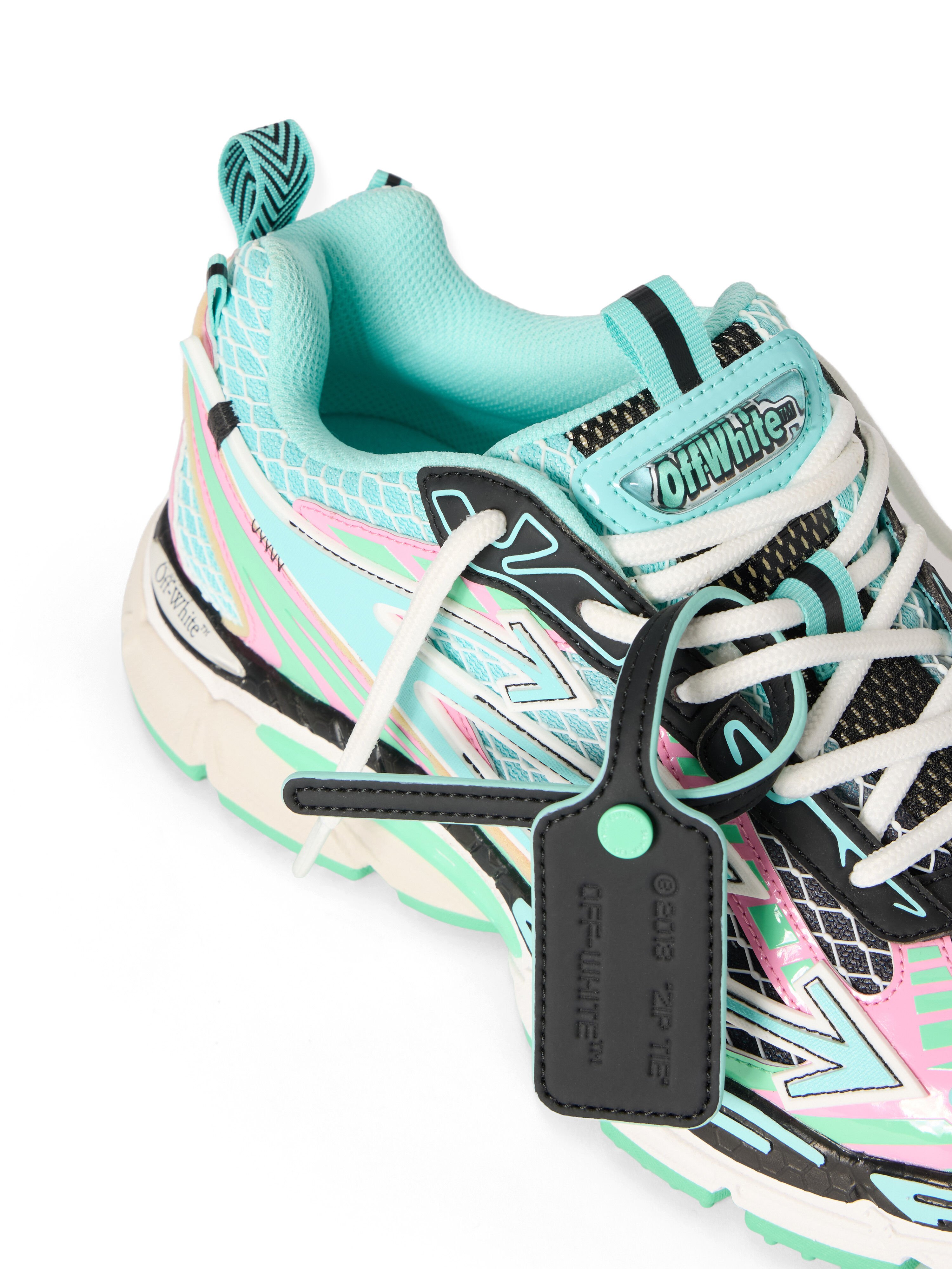 OFF WHITE Be Right Back Fishnet Sneakers AQUA - MINT OWIA289S26FAB004