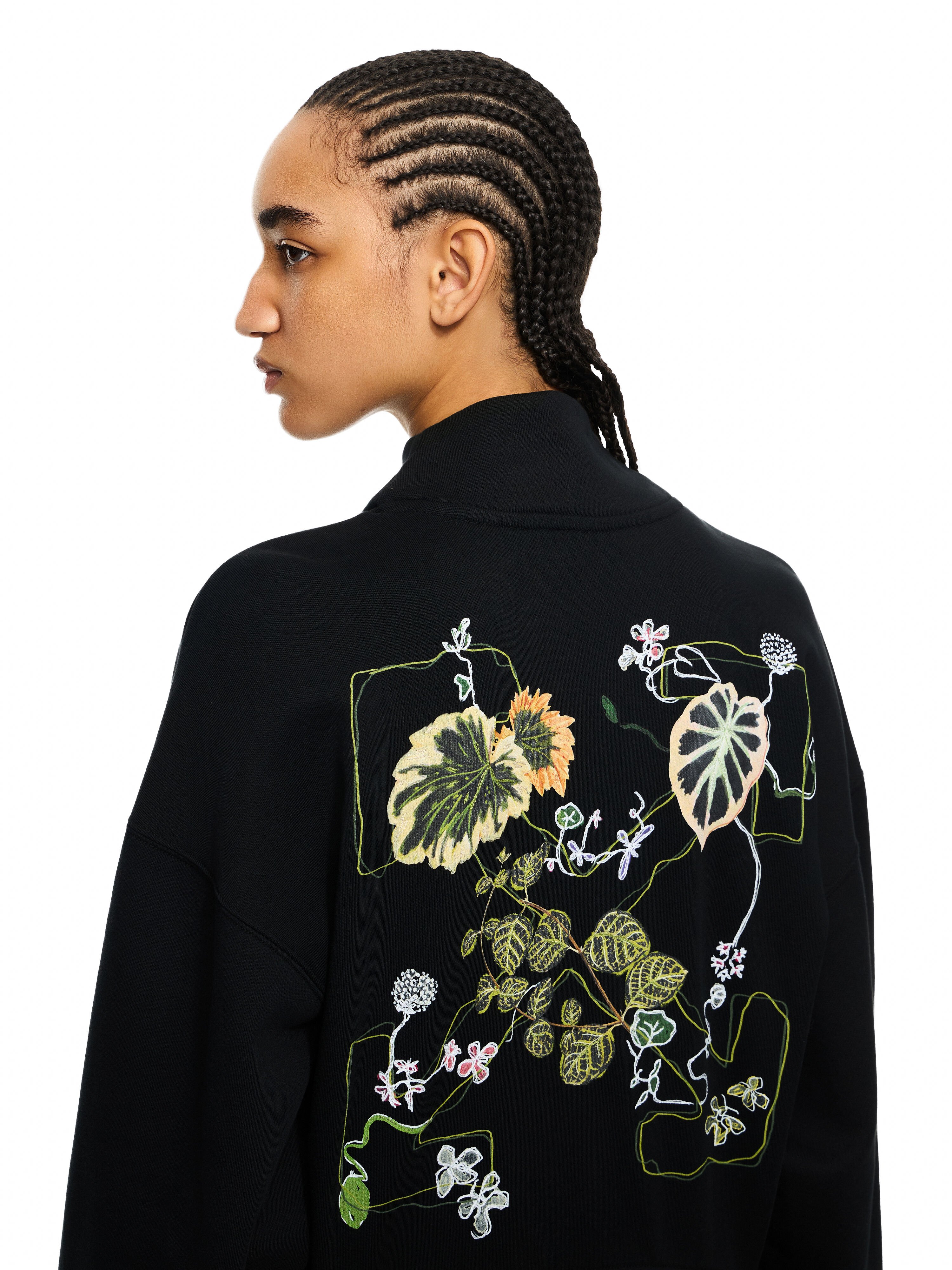 OFF WHITE Arrow Leaves Zip Up Sweatshirt Black-Beech 2BE008S26FLE001