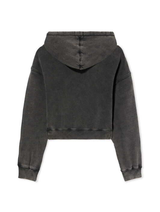 OFF WHITE Bookish Crop Logo Hoodie MARBLE BLACK-WHITE OWBB056F25FLE003