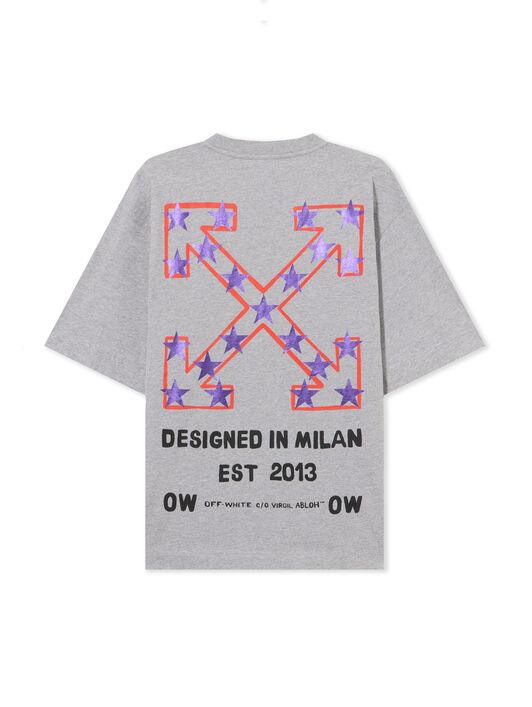 OFF WHITE Star Arrow Skate  T-Shirt GREY MELANGE - BLACK OMAA120S25JER008