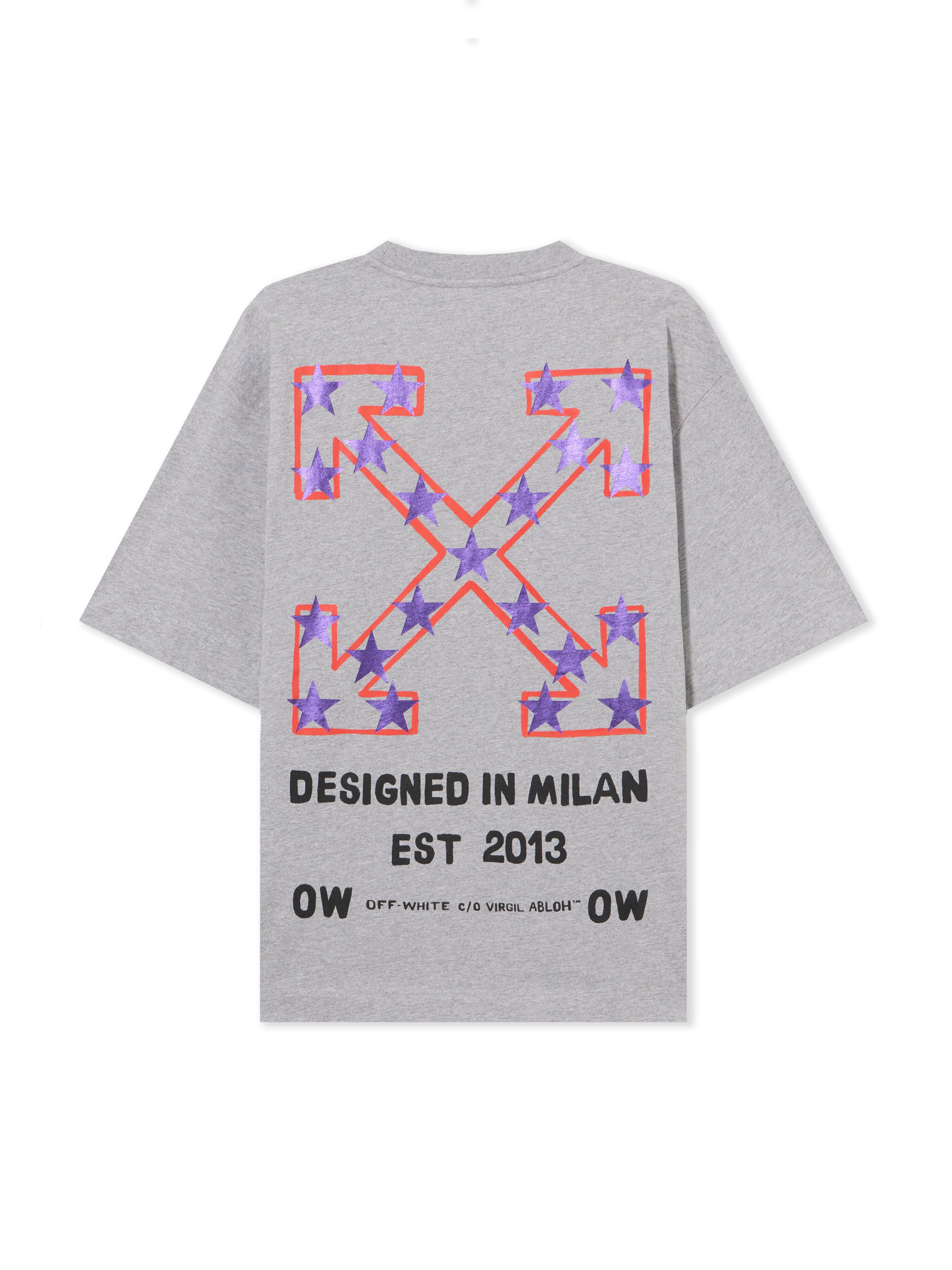 OFF WHITE Star Arrow Skate  T-Shirt GREY MELANGE - BLACK OMAA120S25JER008