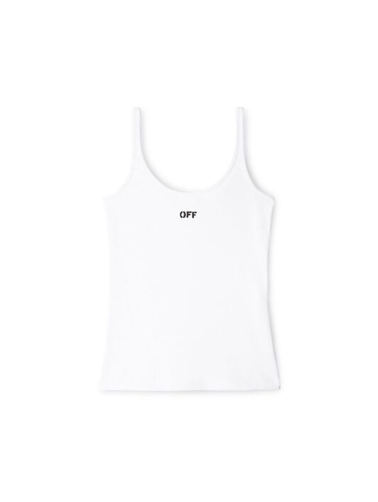 OFF WHITE Off Stamp Rib Tank Top White-Black 2AD072C99JER002