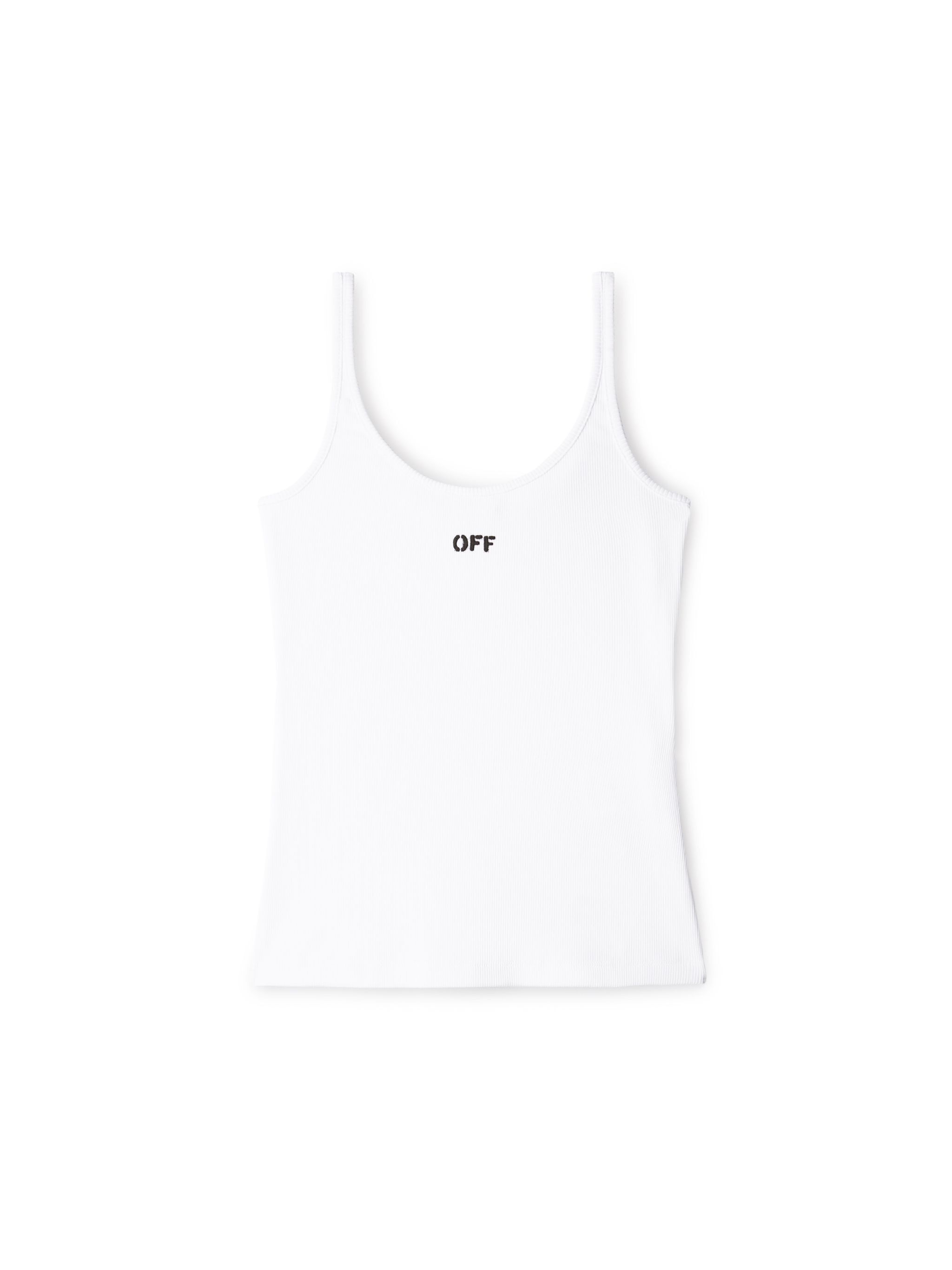 OFF WHITE Off Stamp Rib Tank Top White-Black 2AD072C99JER002