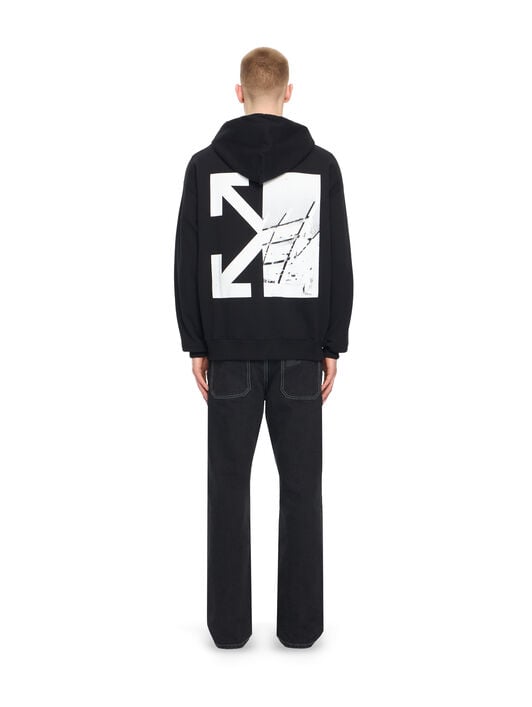OFF WHITE Graphic Full Zip Hoodie BLACK 44OWOS26K053