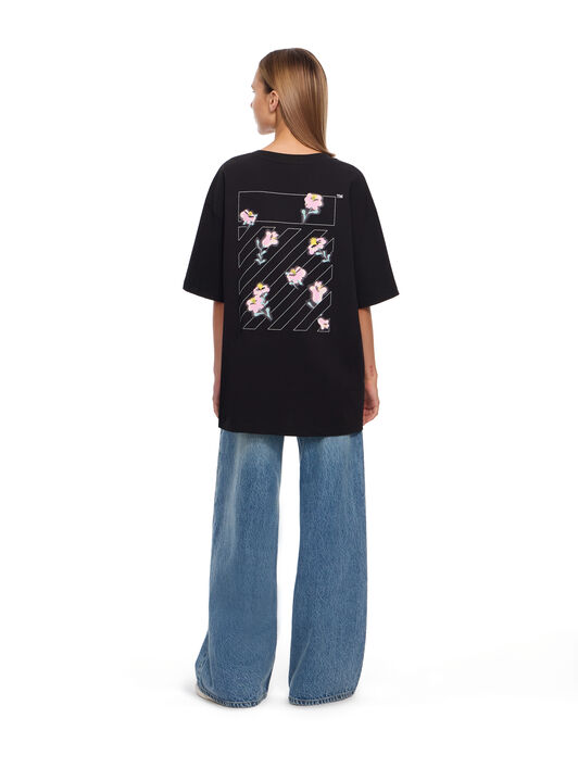LAB L/AB Floral Diagonal Skate T-Shirt Black Night LABF2639A00035T