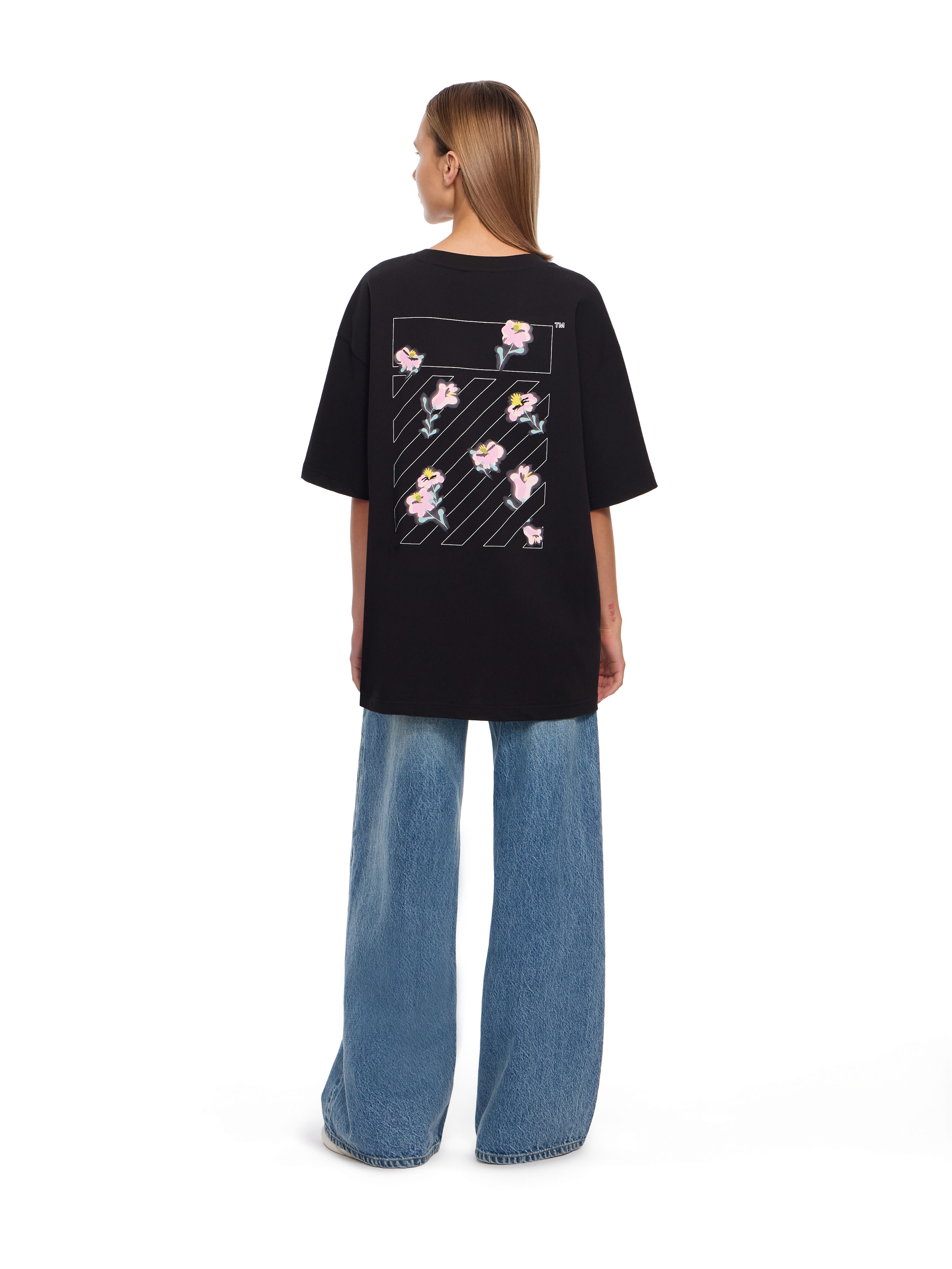 LAB L/AB Floral Diagonal Skate T-Shirt Black Night LABF2639A00035T