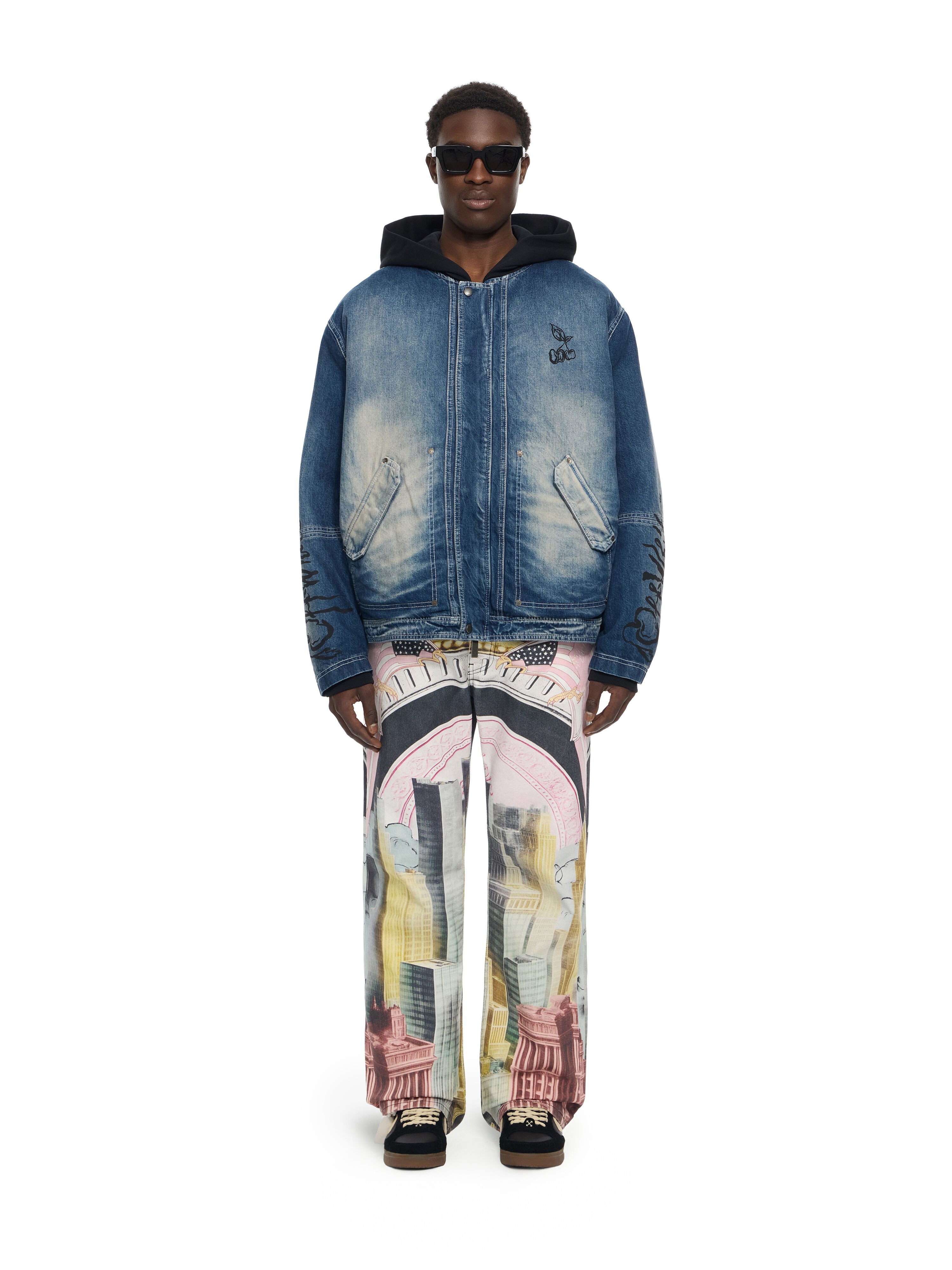 OFF WHITE Cherry Jers Hoodie Den Jkt HIGHLIGHTED MEDIUM 44MYE09MS26D001