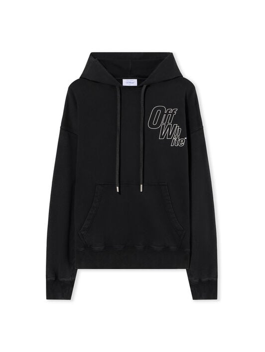 OFF WHITE Outline Arrow Skate Hoodie VINTAGE BLACK - WHITE OMBB085F25FLE00K