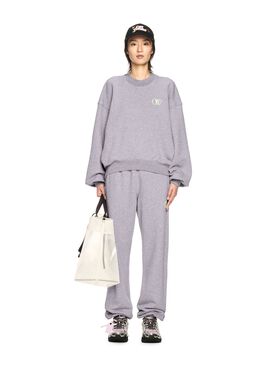 OFF WHITE Grauer Gestickter Ow Sweatshirt GRAU OWBA075S25FLE004