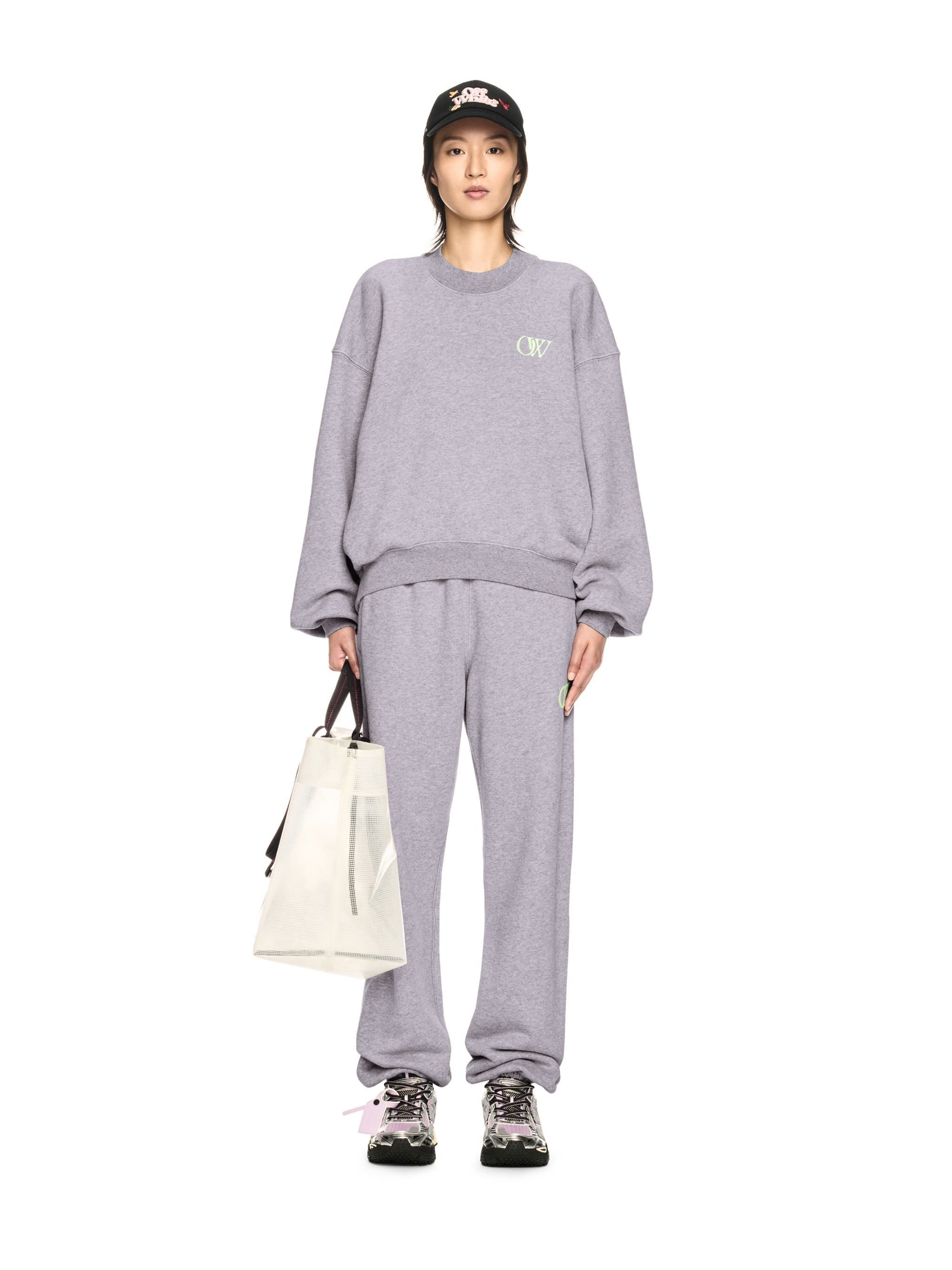 OFF WHITE Grauer Gestickter Ow Sweatshirt GRAU OWBA075S25FLE004