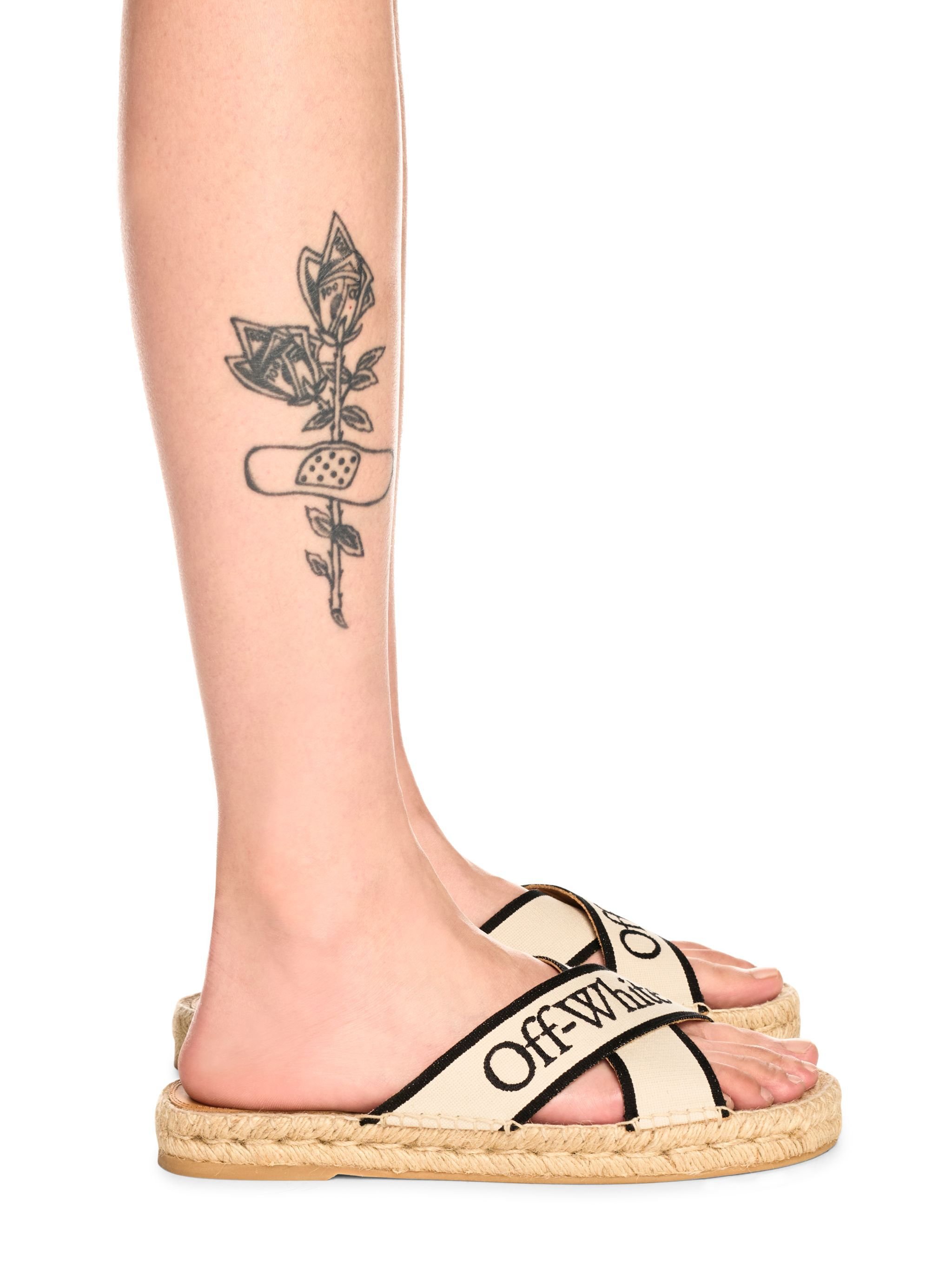 OFF WHITE Espadrillas Con Fasce A Incrocio Beige/Nero NEUTRI OWIB016S25FAB001
