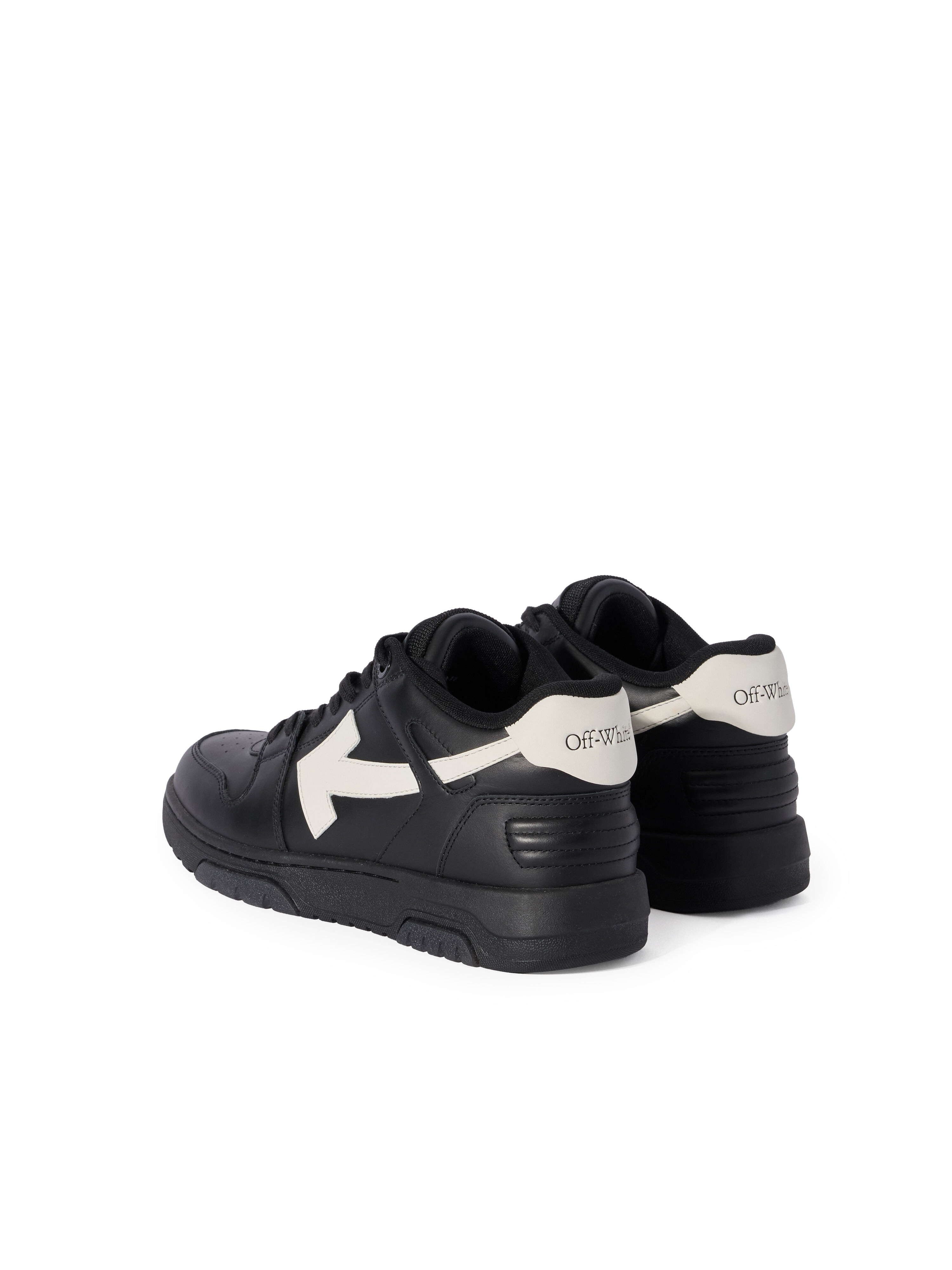 OFF WHITE Out Of Office Leather Sneakers BLACK - WHITE OMIA189C99LEA019