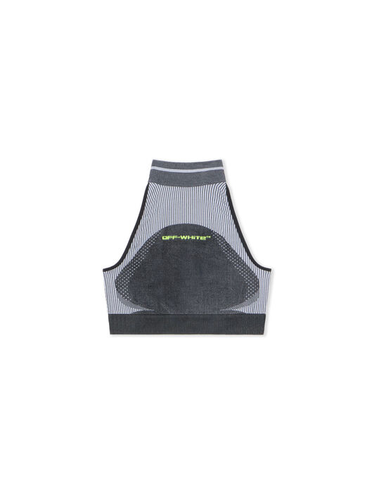 OFF WHITE Race Logo Arrow Seamless Top BLACK - LIME OWVO05HF25KNI001