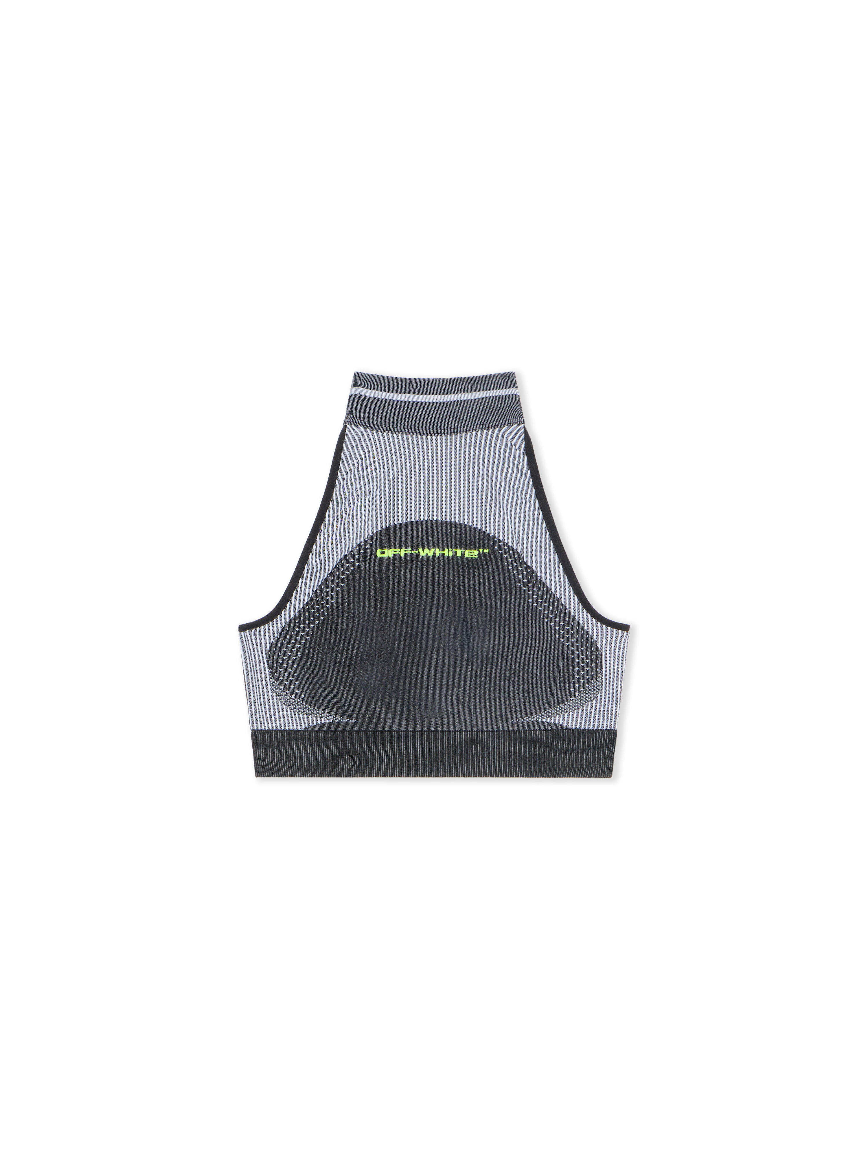 OFF WHITE Race Logo Arrow Seamless Top BLACK - LIME OWVO05HF25KNI001