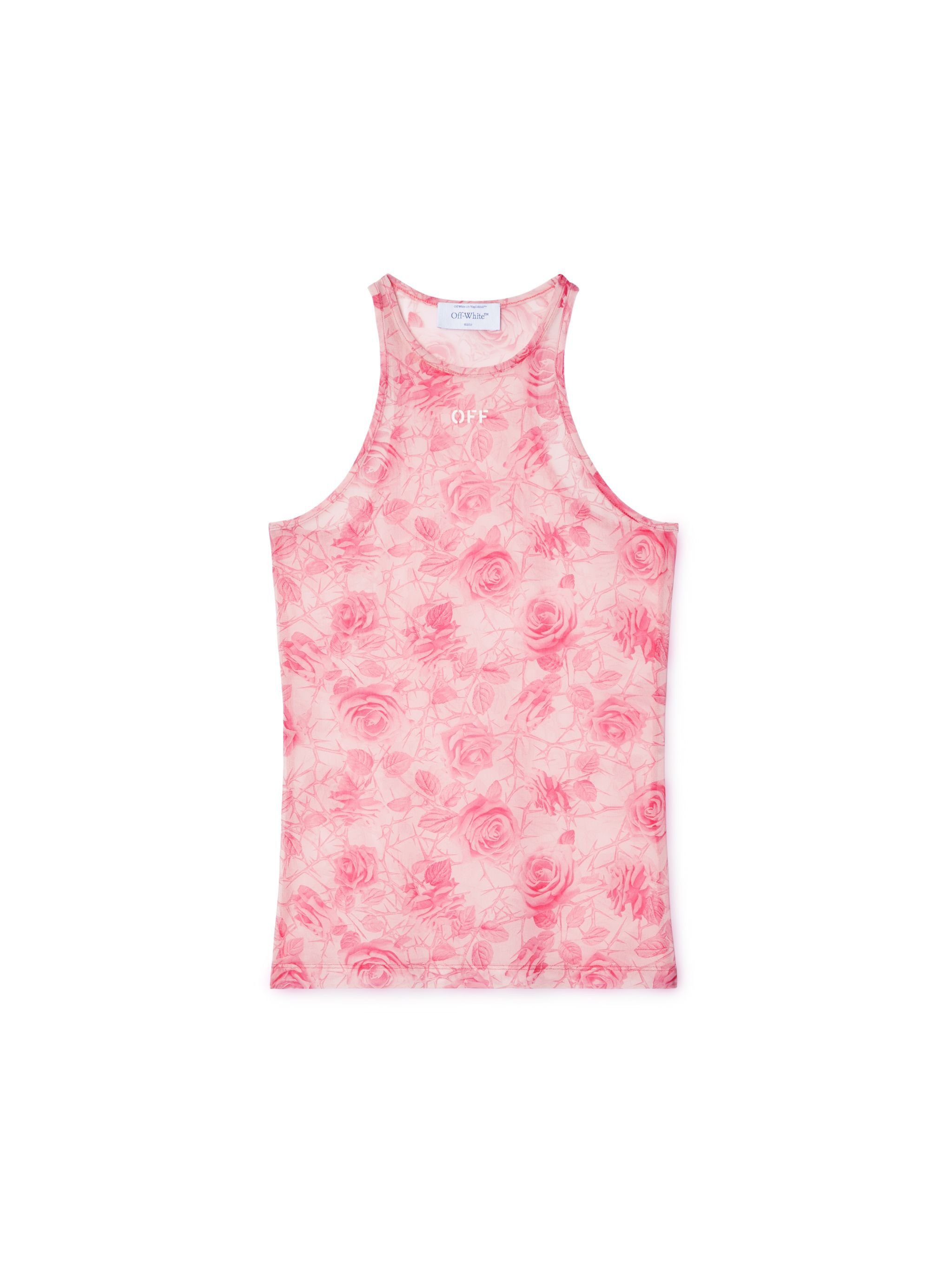 OFF WHITE Off Stamp Roses Mesh Racer To Powder Pin PINK OWAD26HS25JER001