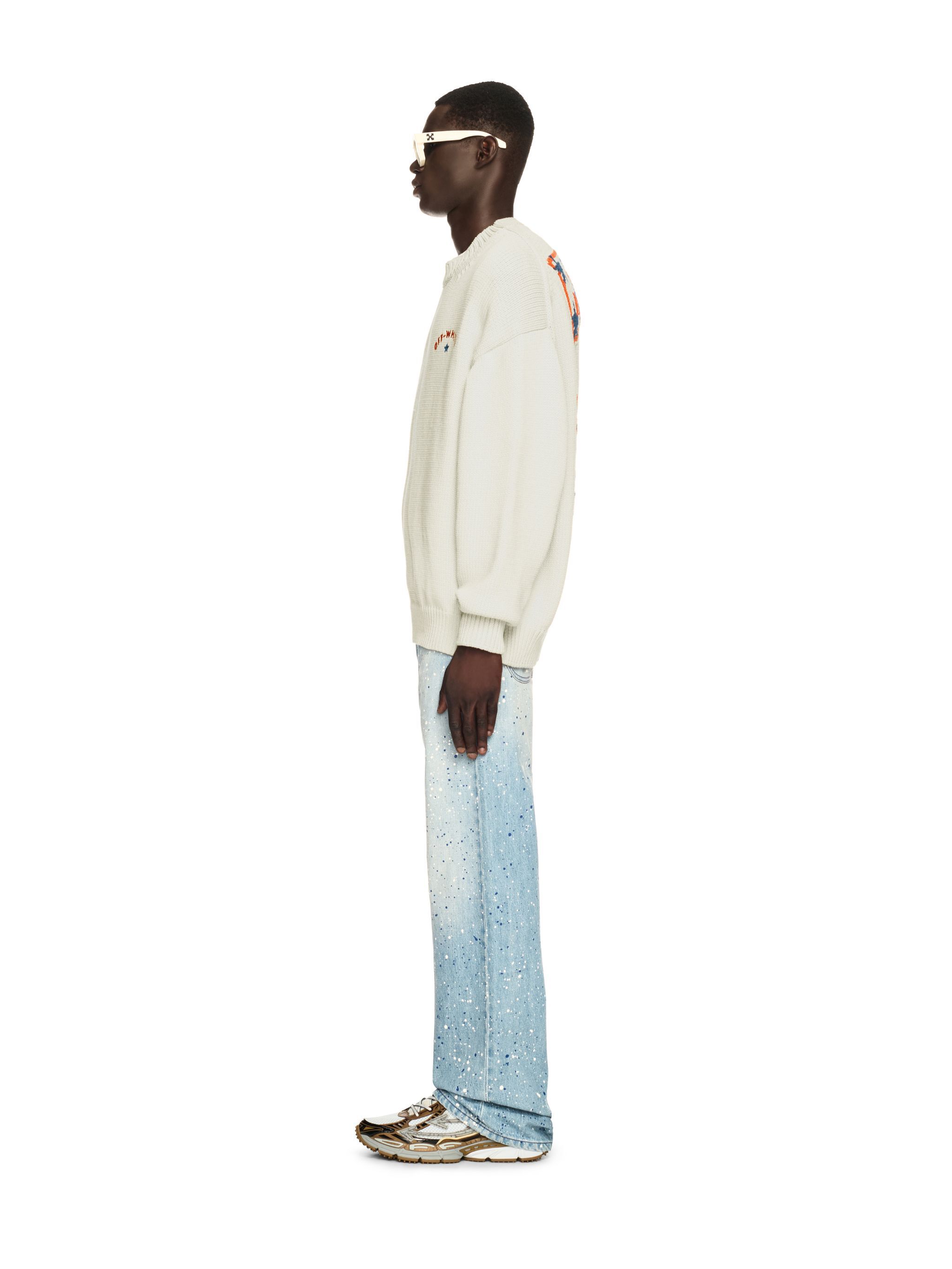 OFF WHITE White Starry Arrow Knit Sweater WHITE OMHE153S25KNI001