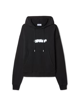 OFF WHITE Felpa Nera Con Cappuccio E Motivo Spray Arrow BLACK OMBB085S25FLE00I
