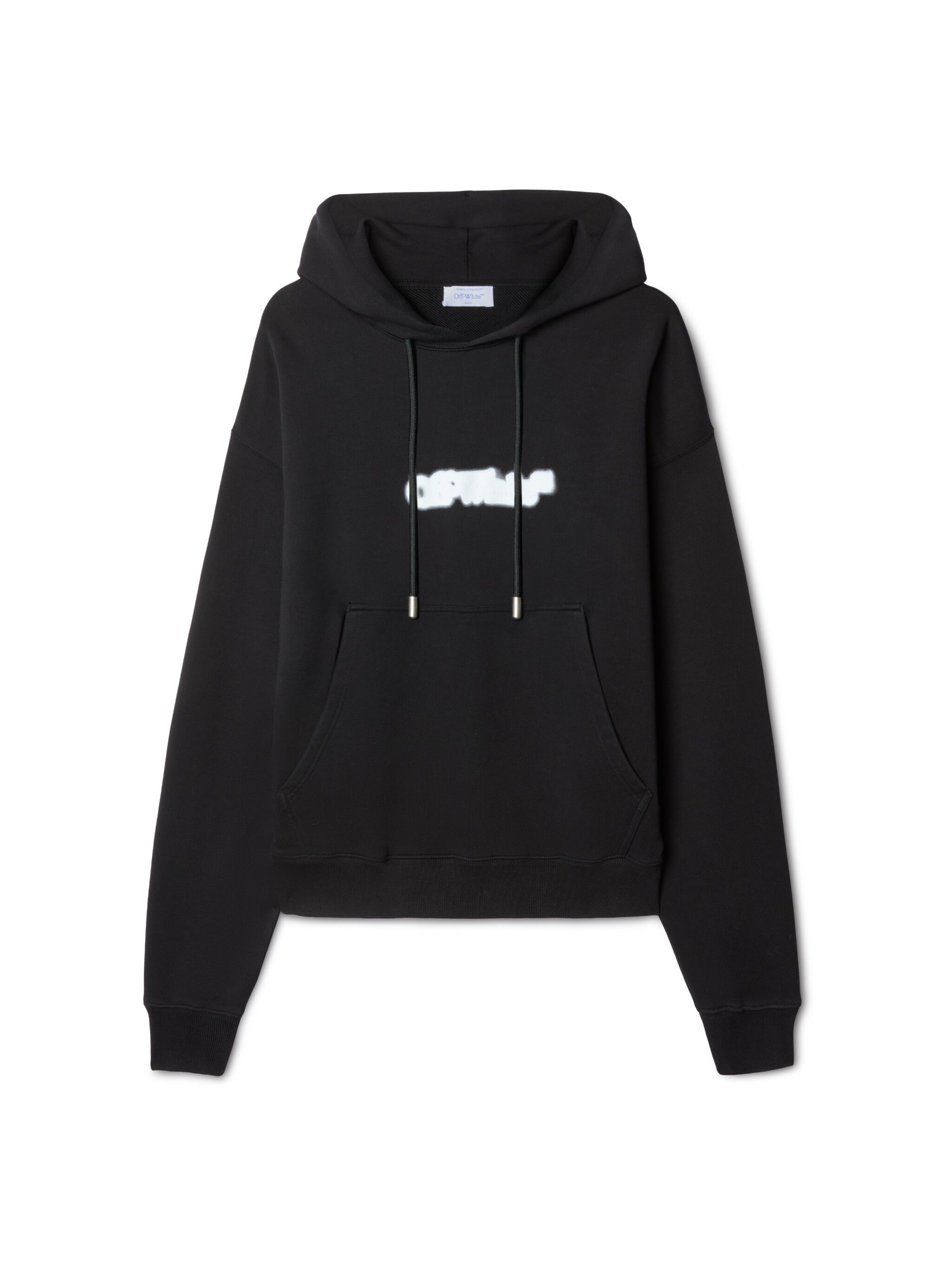 OFF WHITE Felpa Nera Con Cappuccio E Motivo Spray Arrow BLACK OMBB085S25FLE00I