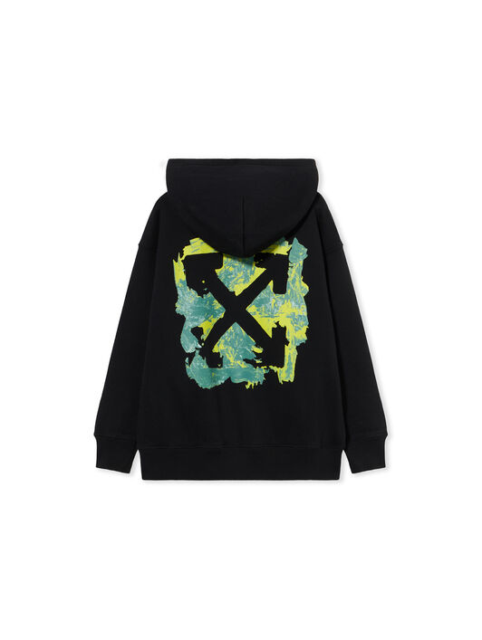 OFF WHITE Arrow Acrylic Zip Hoodie BLACK - TEAL OBBE001F25FLE002
