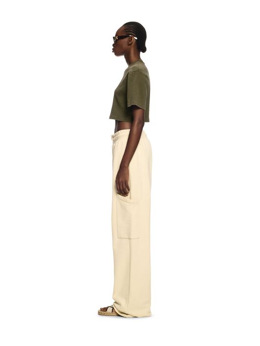 OFF WHITE Green Stamp Cropped T-Shirt GREEN OWAA081S25JER002