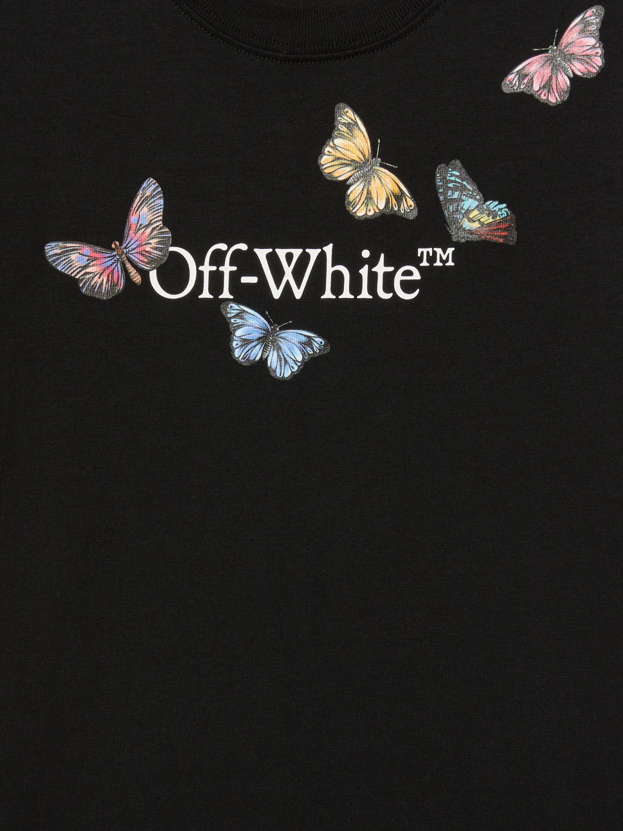 OFF WHITE Schmetterling Bookish T-Shirt SCHWARZ OGAA001S25JER003