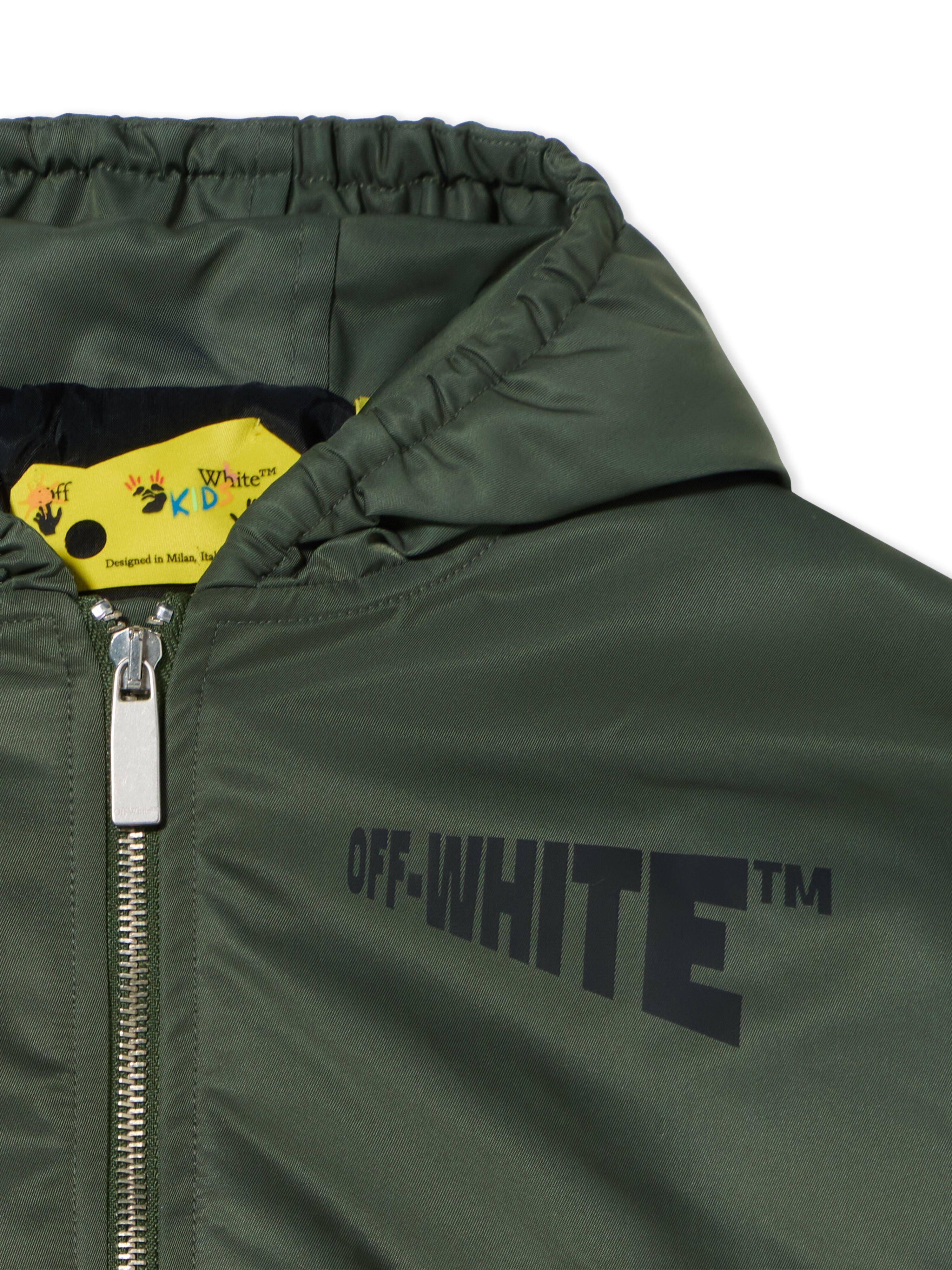 Logo Diagonal Hooded Bomber Jacket OFF WHITE Logo Diagonal Hooded Bomber Jacket PINE GROVE 44BEH005F26F001
