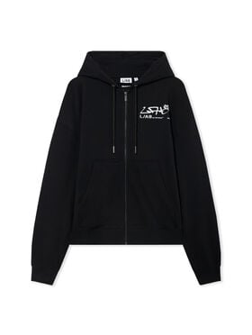LAB Diagonal Graffiti Zip Hoodie BLACK 44LABF26K083