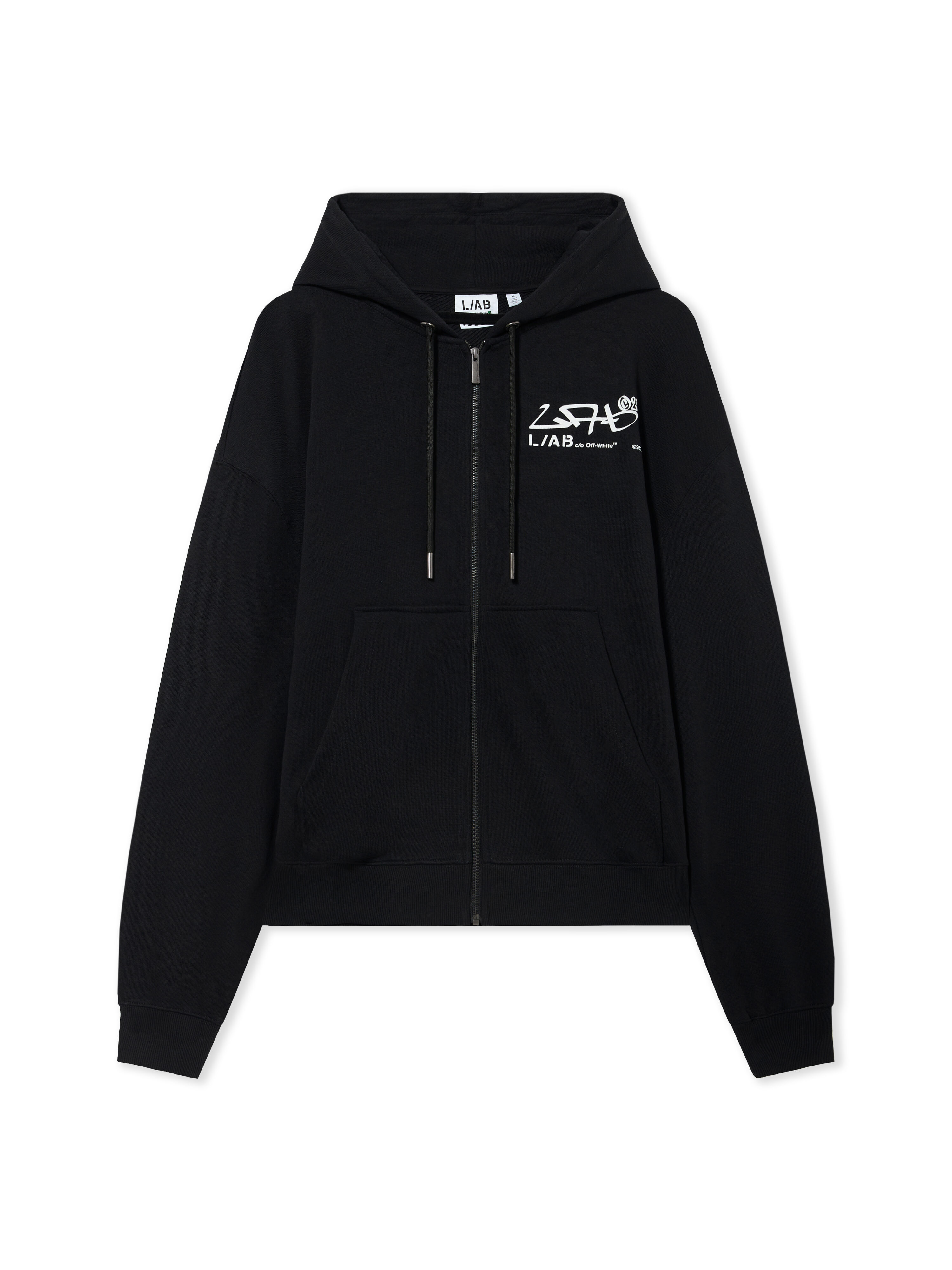 LAB Diagonal Graffiti Zip Hoodie BLACK 44LABF26K083