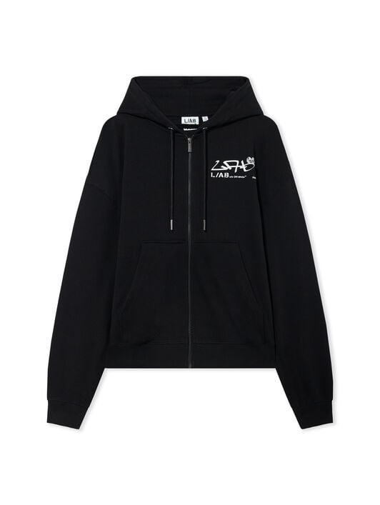 Diagonal Graffiti Zip Hoodie LAB Diagonal Graffiti Zip Hoodie BLACK 44LABF26K083