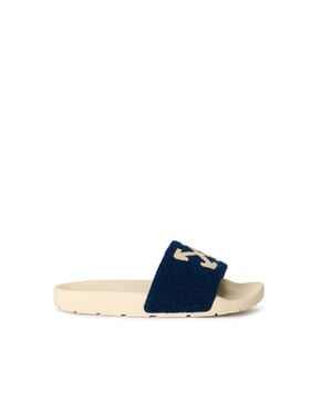 OFF WHITE Arrow Terry Slider DUSTY BLUE - BONE OWIU003F25FAB001