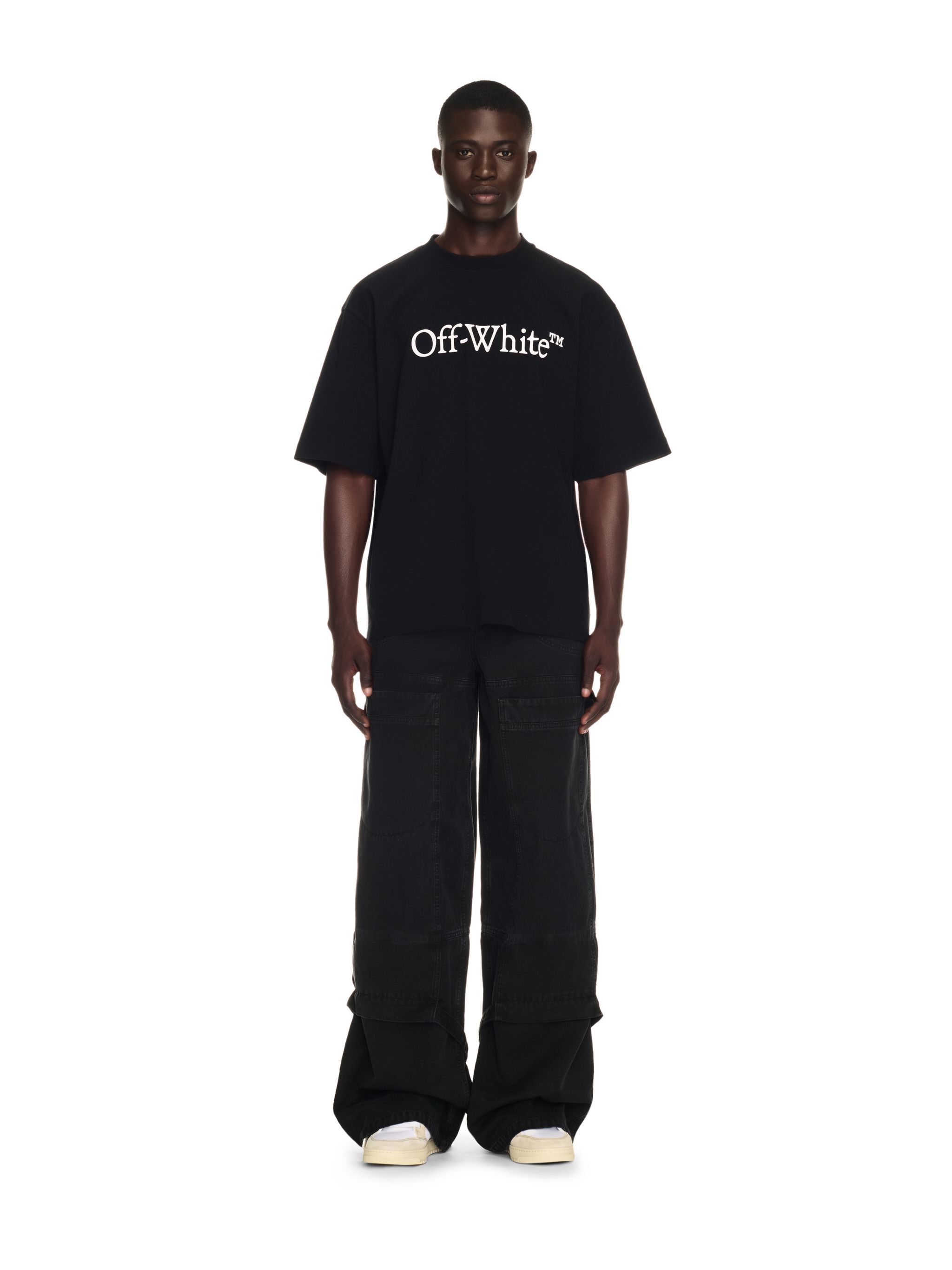 OFF WHITE Black Canvas Carpenter Pants BLACK OMCE044C99FAB001