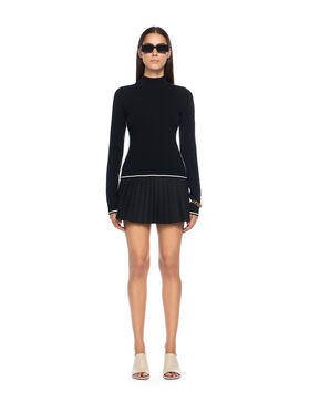 OFF WHITE Logoband Knit Turtleneck Sweater BLACK - WHITE OWHF05BF25KNI001
