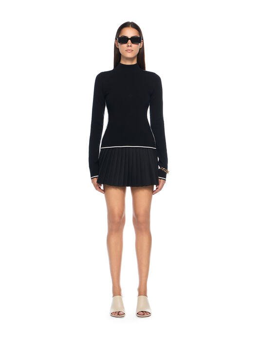 OFF WHITE Logoband Knit Turtleneck Sweater BLACK - WHITE OWHF05BF25KNI001