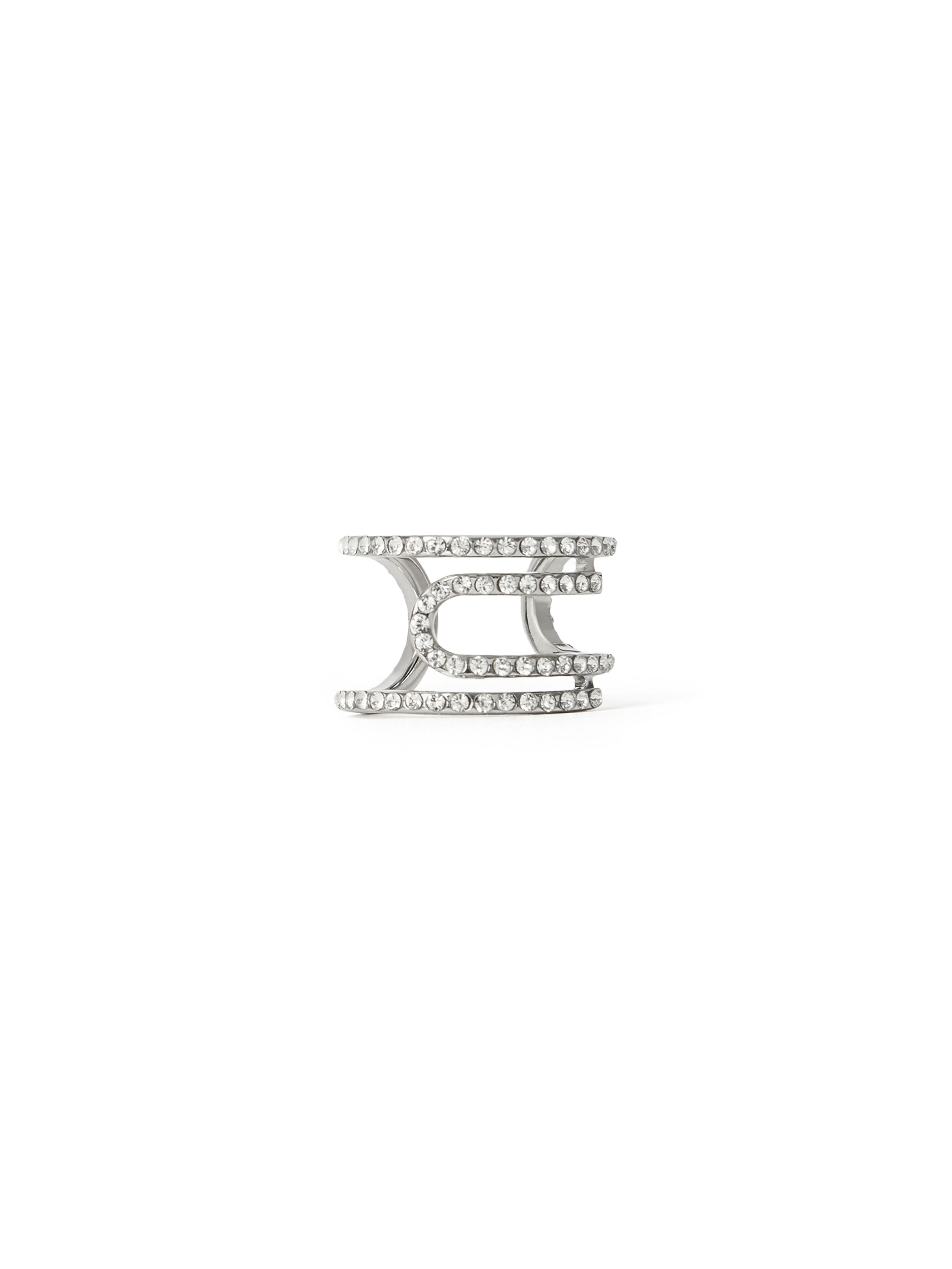 OFF WHITE Paperclip Strass Ring GOLD OWOC11ZS26MET001