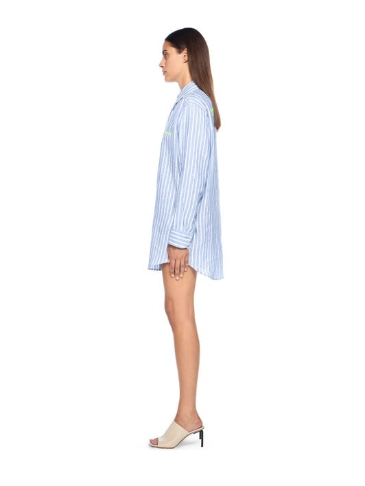 OFF WHITE Striped Over Shirt Dress LIGHT BLUE - WHITE OWDB56DT25FAB001