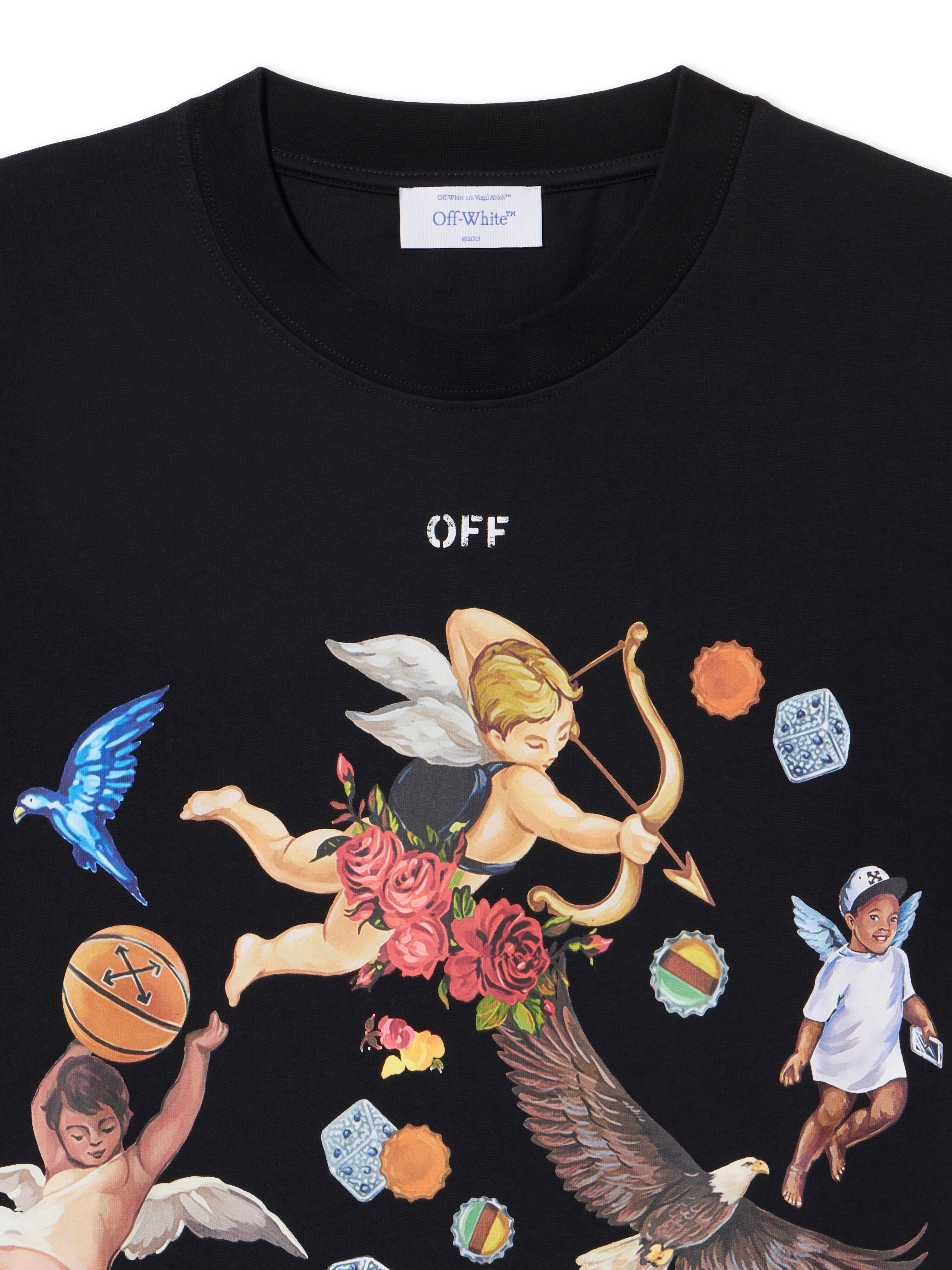 OFF WHITE Fresco Car T-Shirt BLACK - WHITE OMAA027S25JER003