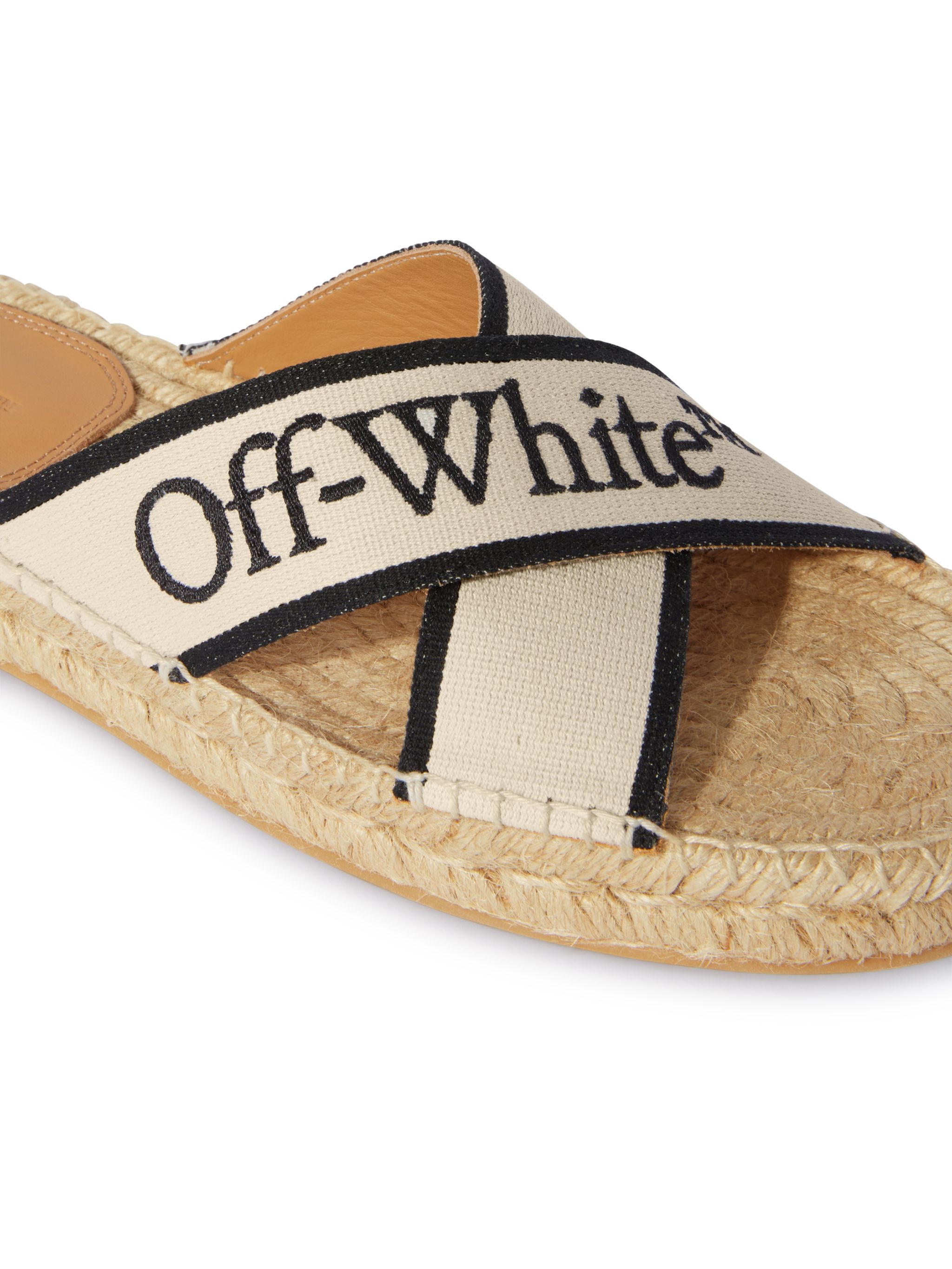 OFF WHITE Espadrillas Con Fasce A Incrocio Beige/Nero NEUTRI OWIB016S25FAB001