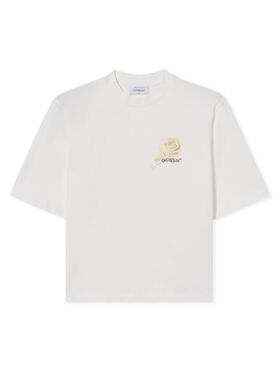 OFF WHITE Roses Arrows Boxy T-Shirt WHITE - BLACK OWAA124S25JER001